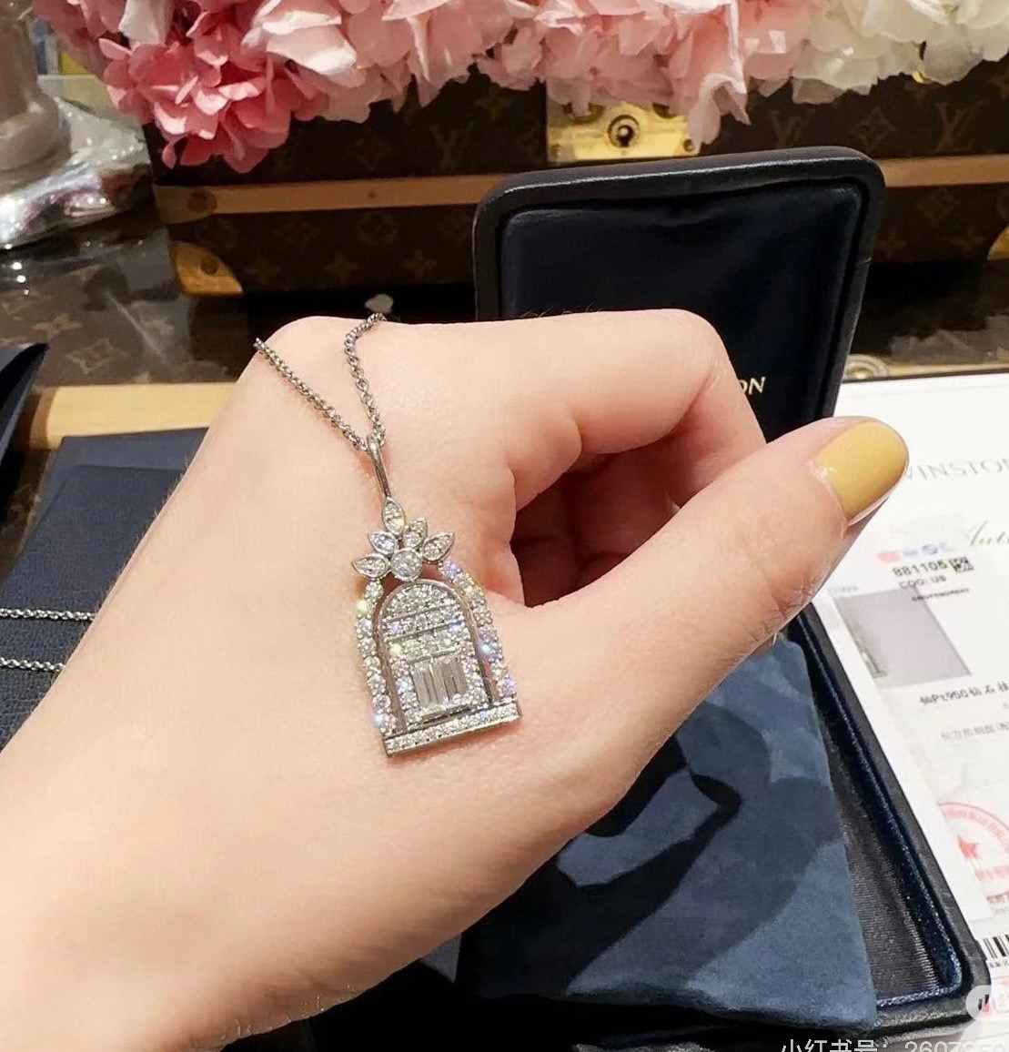  幸福之门 海瑞温斯顿 HW项链 高品质 精工版本 👼【925048】白金色 个性百搭 链长45cm可调