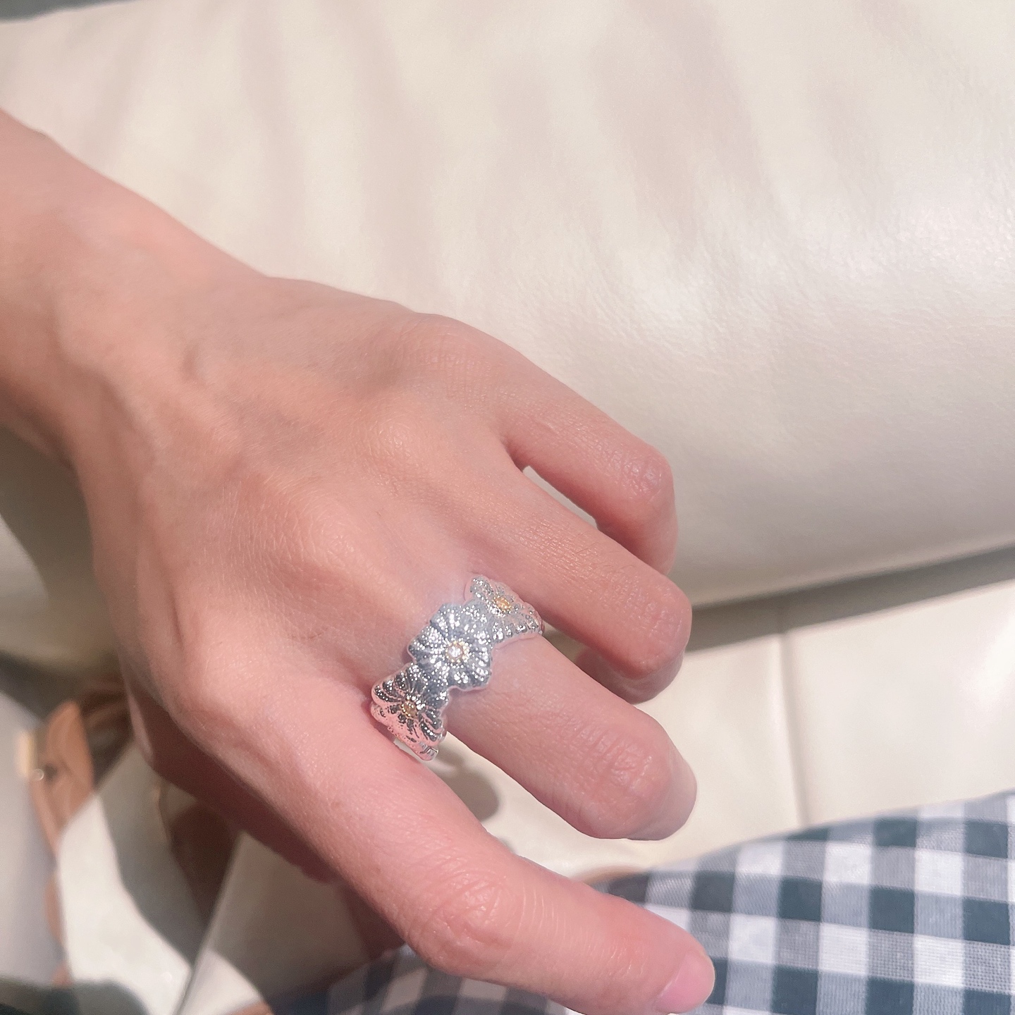 Luxury Italian Buccellati Zia Gold Flower Ring, High-Quality 18k Gold and Color Plating - 图片 3