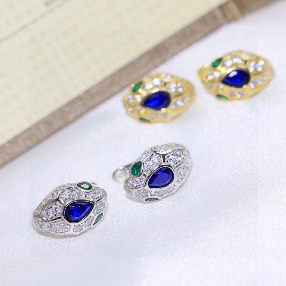  蛇耳钉👼【925078】s925纯银材质 带logo 红蛇耳钉 耳扣❗宝格丽 BVLGARI SERP