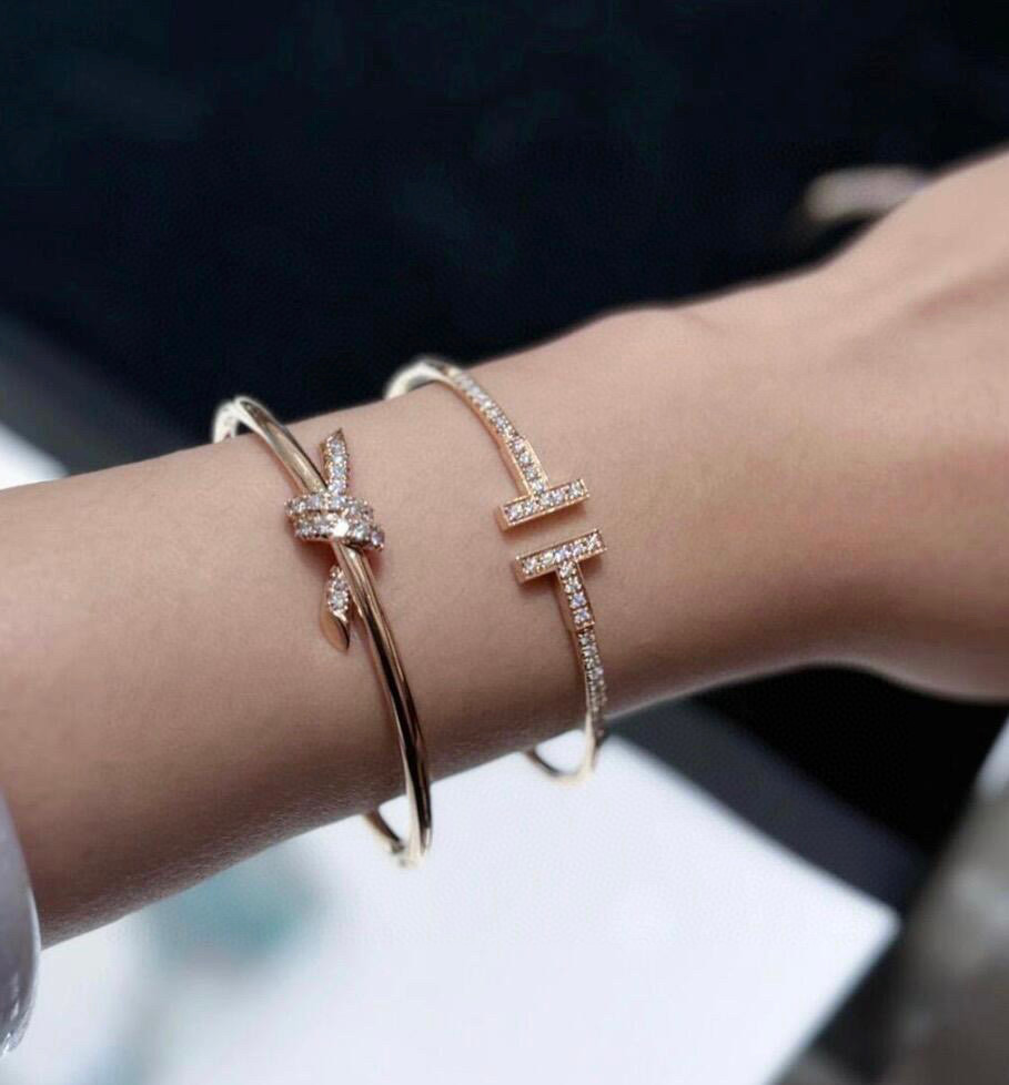  新款Tiffany 绳结手镯 亚金材质 带原版logo 🎀美的窒息今年最火爆新款 🌼蒂芙尼手镯👼【92