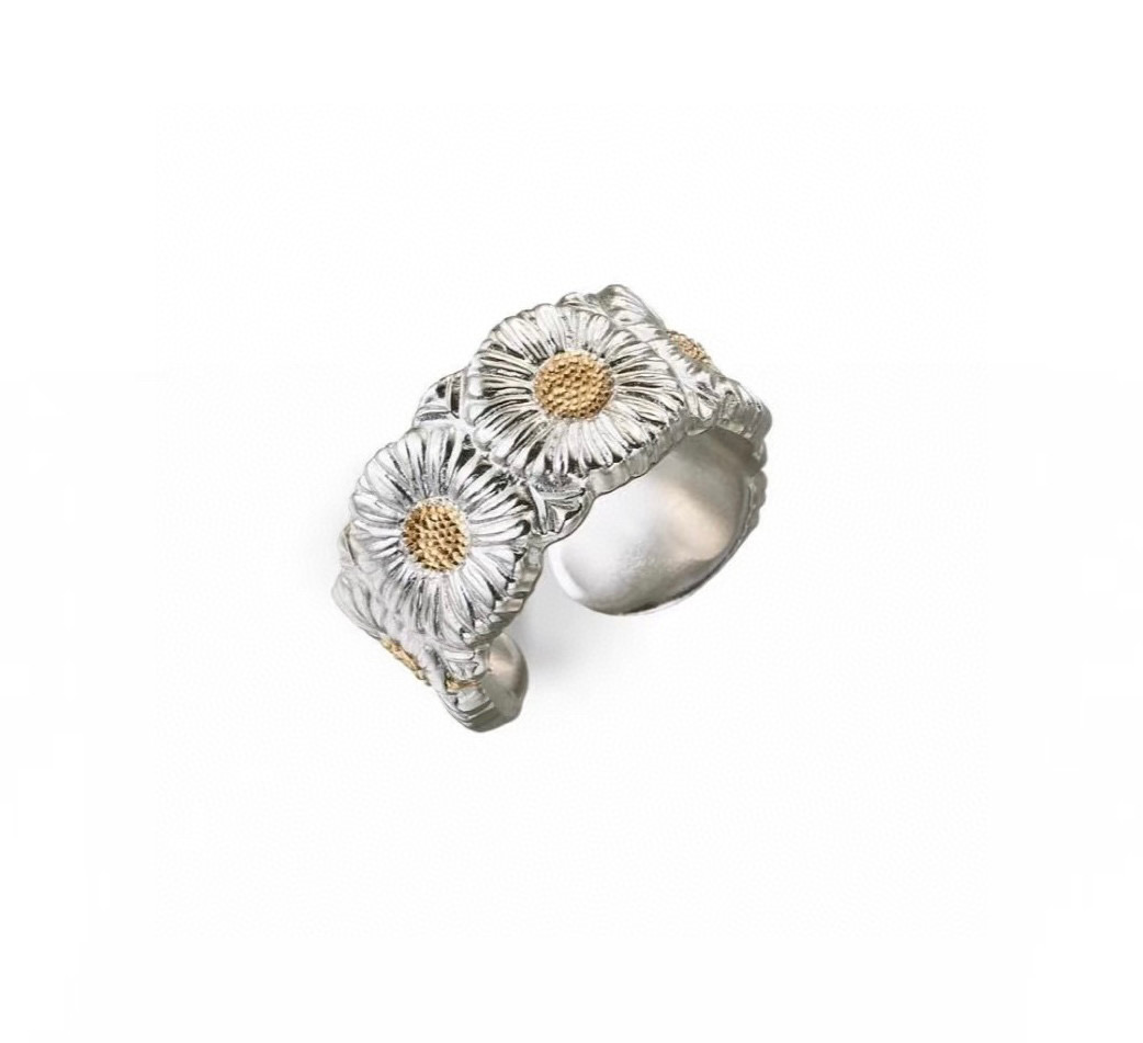  🌼雏菊戒指👼【925040】布契拉提 Buccellati 意大利高级珠宝品牌 复古宫廷风戒指 💍亚金