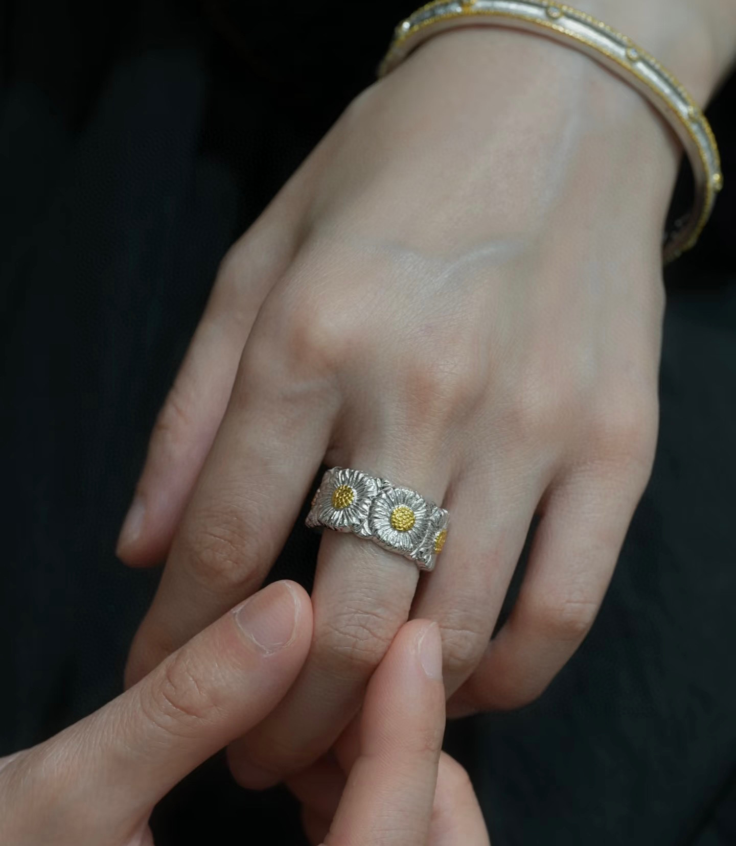  🌼雏菊戒指👼【925040】布契拉提 Buccellati 意大利高级珠宝品牌 复古宫廷风戒指 💍亚金