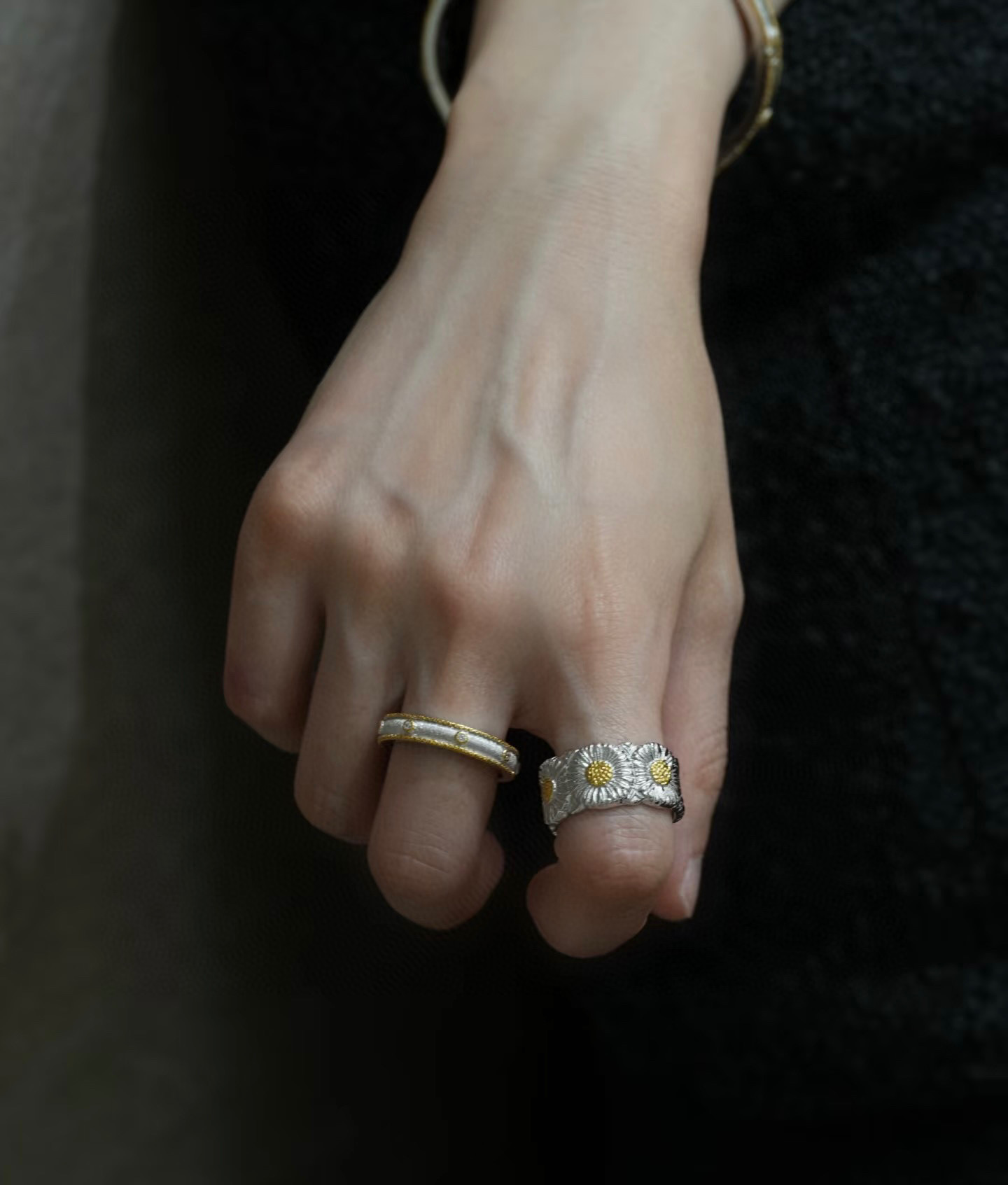  🌼雏菊戒指👼【925040】布契拉提 Buccellati 意大利高级珠宝品牌 复古宫廷风戒指 💍亚金
