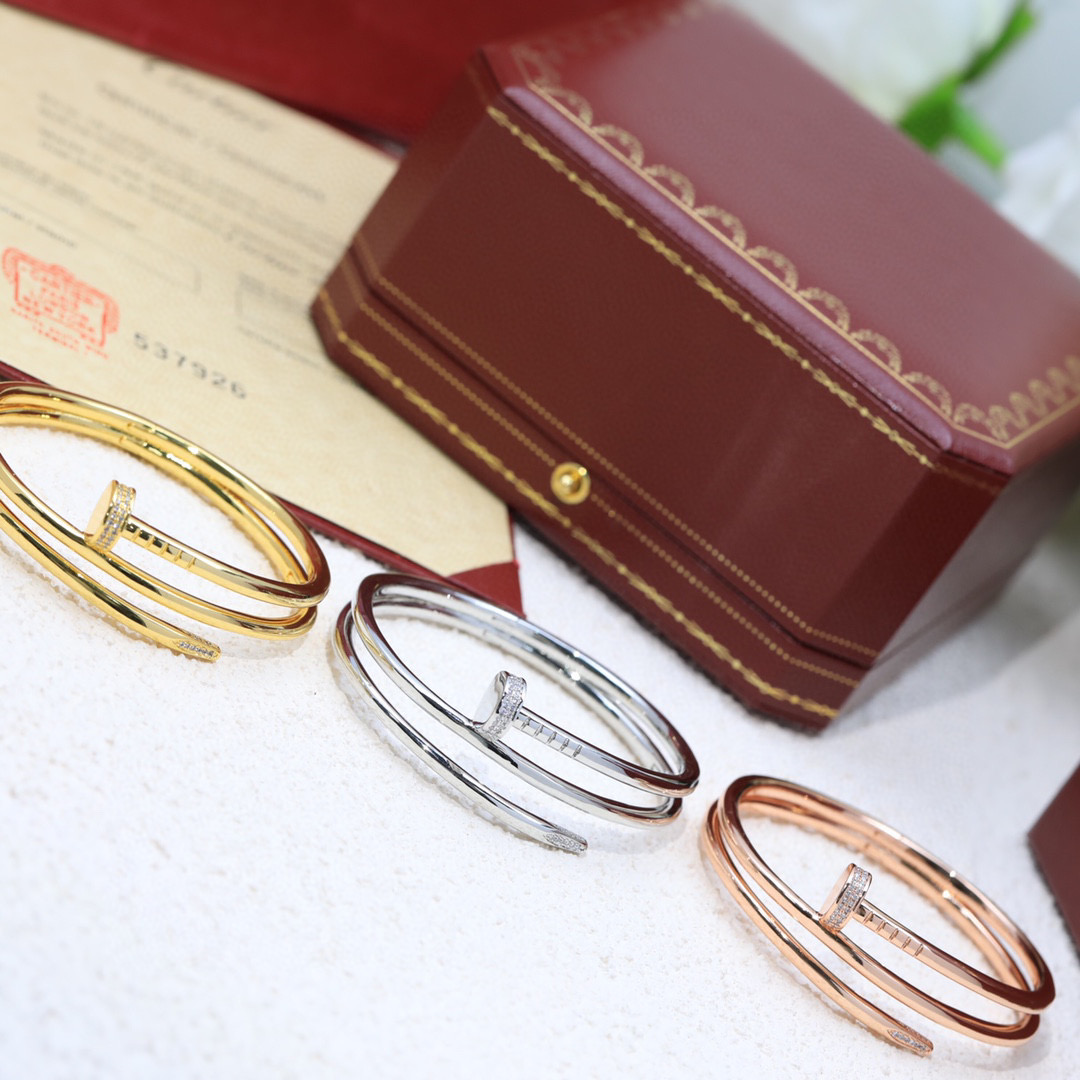 👼【925080】卡地亚Cartier钉子 新款 双层 镶钻手镯💍卡地亚经典杰作，经久不衰❗传奇经典，