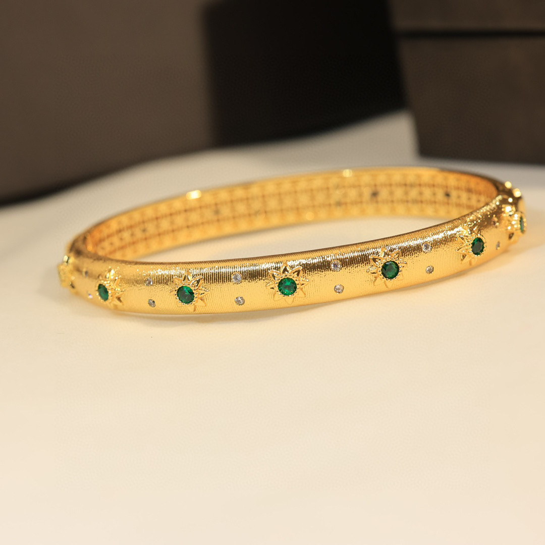  👼【925090】布契拉提 Buccellati 意大利高级珠宝品牌 复古宫廷风带钻拉丝手镯 亚金材质