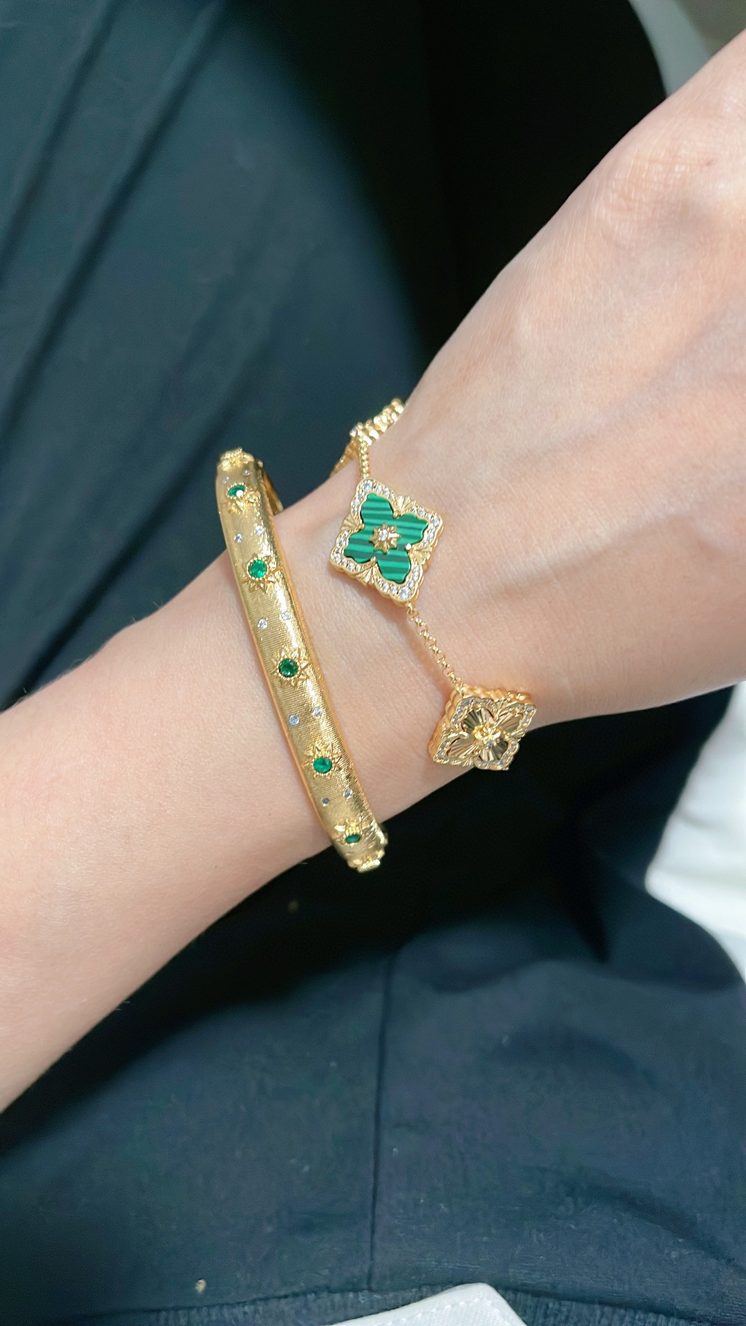  👼【925090】布契拉提 Buccellati 意大利高级珠宝品牌 复古宫廷风带钻拉丝手镯 亚金材质