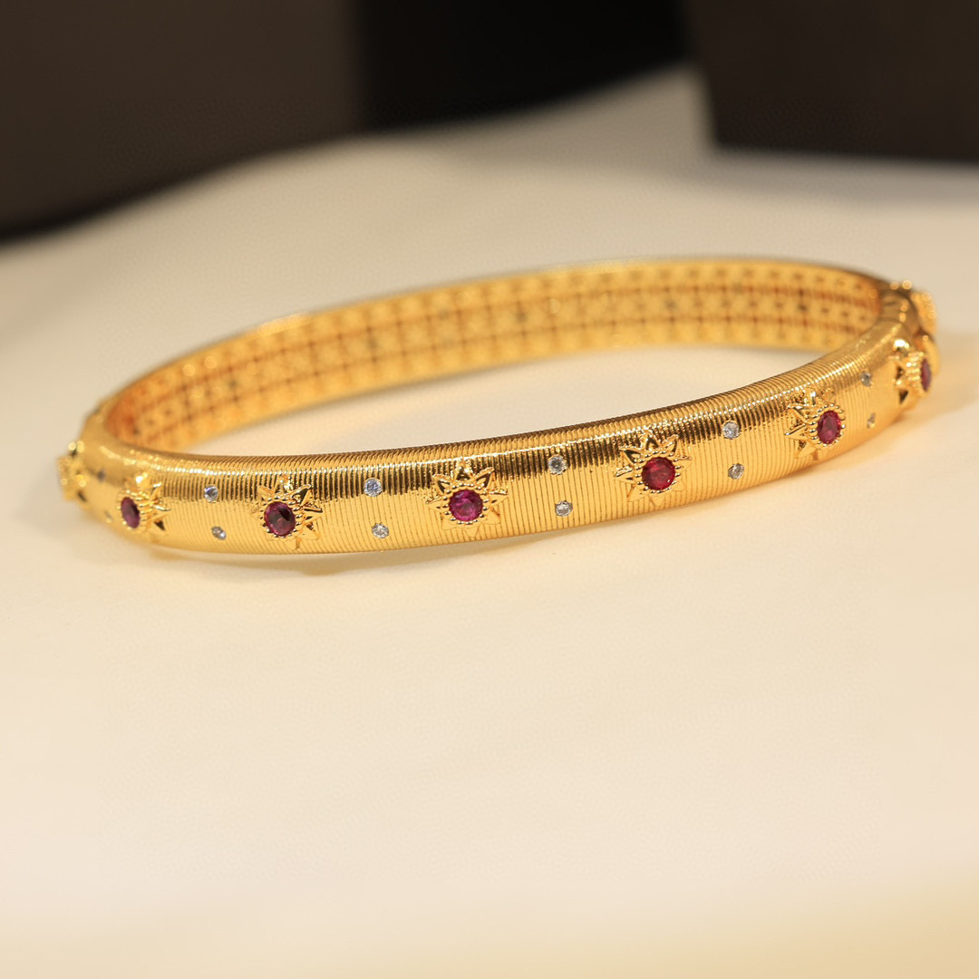  👼【925090】布契拉提 Buccellati 意大利高级珠宝品牌 复古宫廷风带钻拉丝手镯 亚金材质