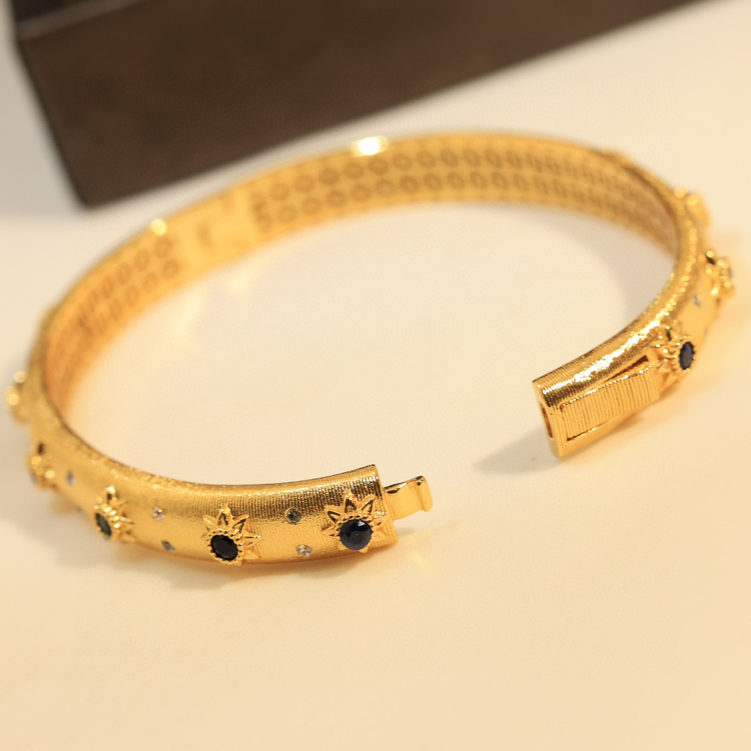  👼【925090】布契拉提 Buccellati 意大利高级珠宝品牌 复古宫廷风带钻拉丝手镯 亚金材质