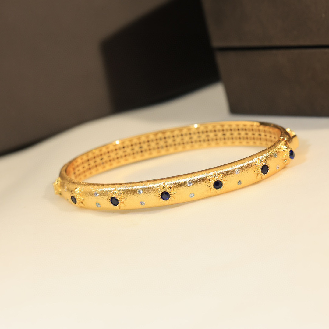  👼【925090】布契拉提 Buccellati 意大利高级珠宝品牌 复古宫廷风带钻拉丝手镯 亚金材质