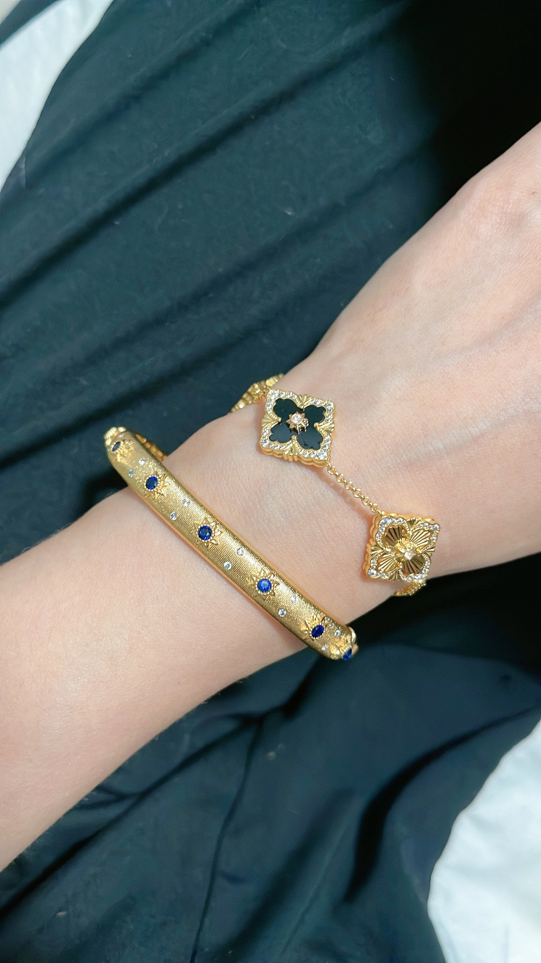  👼【925090】布契拉提 Buccellati 意大利高级珠宝品牌 复古宫廷风带钻拉丝手镯 亚金材质