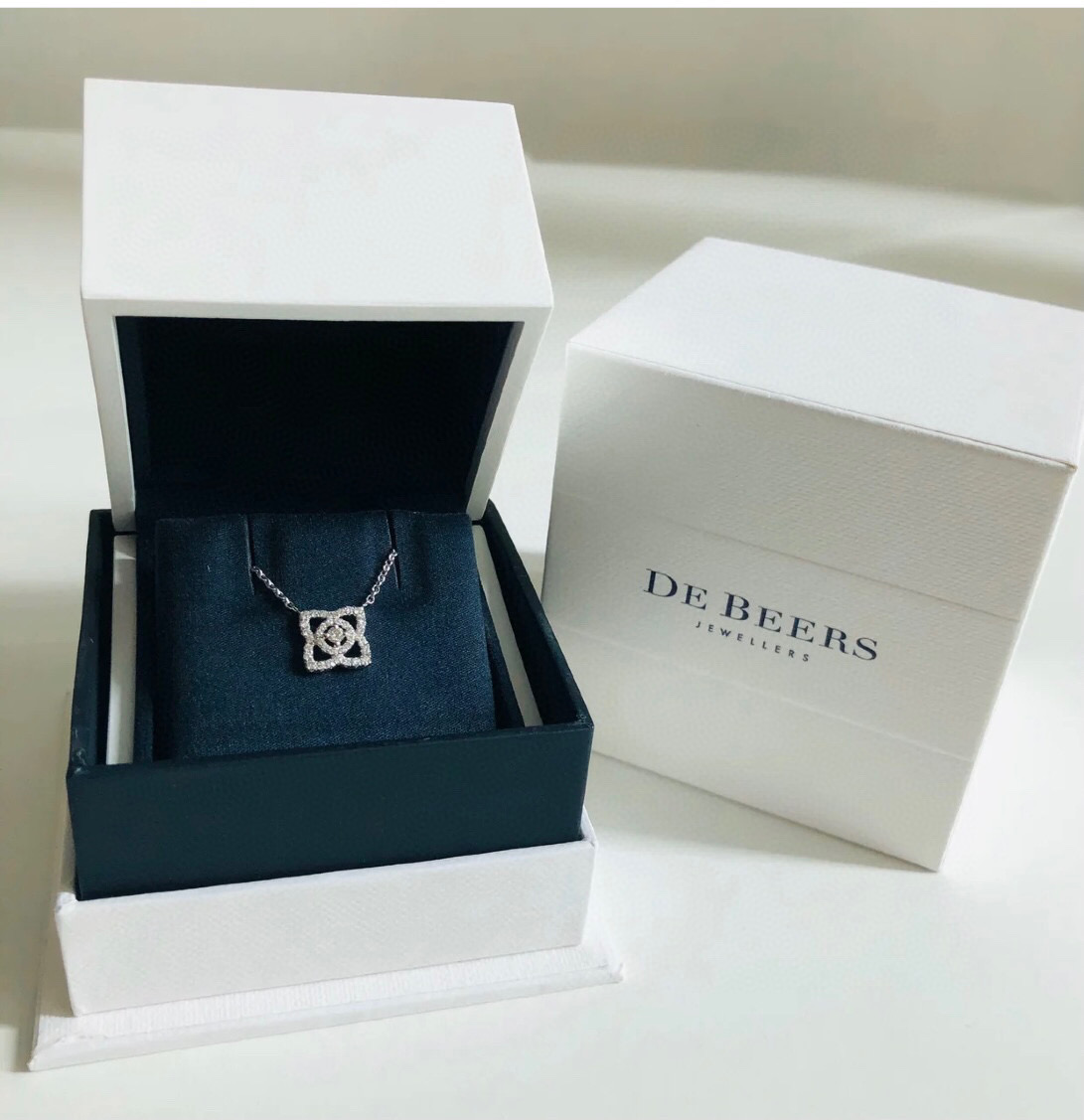  戴比尔斯项链 DE BEERS💎S925纯银材质 镶嵌工艺 18K金镀层 进口高碳钻   原版logo