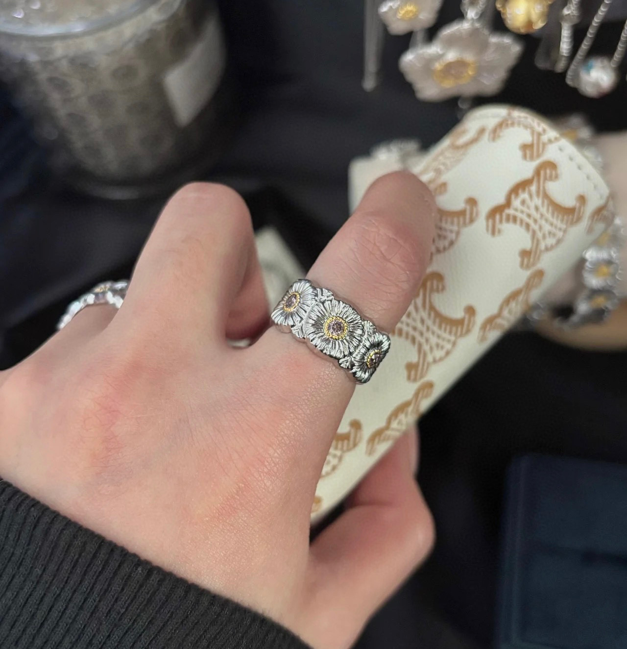 🌼雏菊戒指👼【】布契拉提 Buccellati 意大利高级珠宝品牌 复古宫廷风戒指 💍亚金材质 18k厚