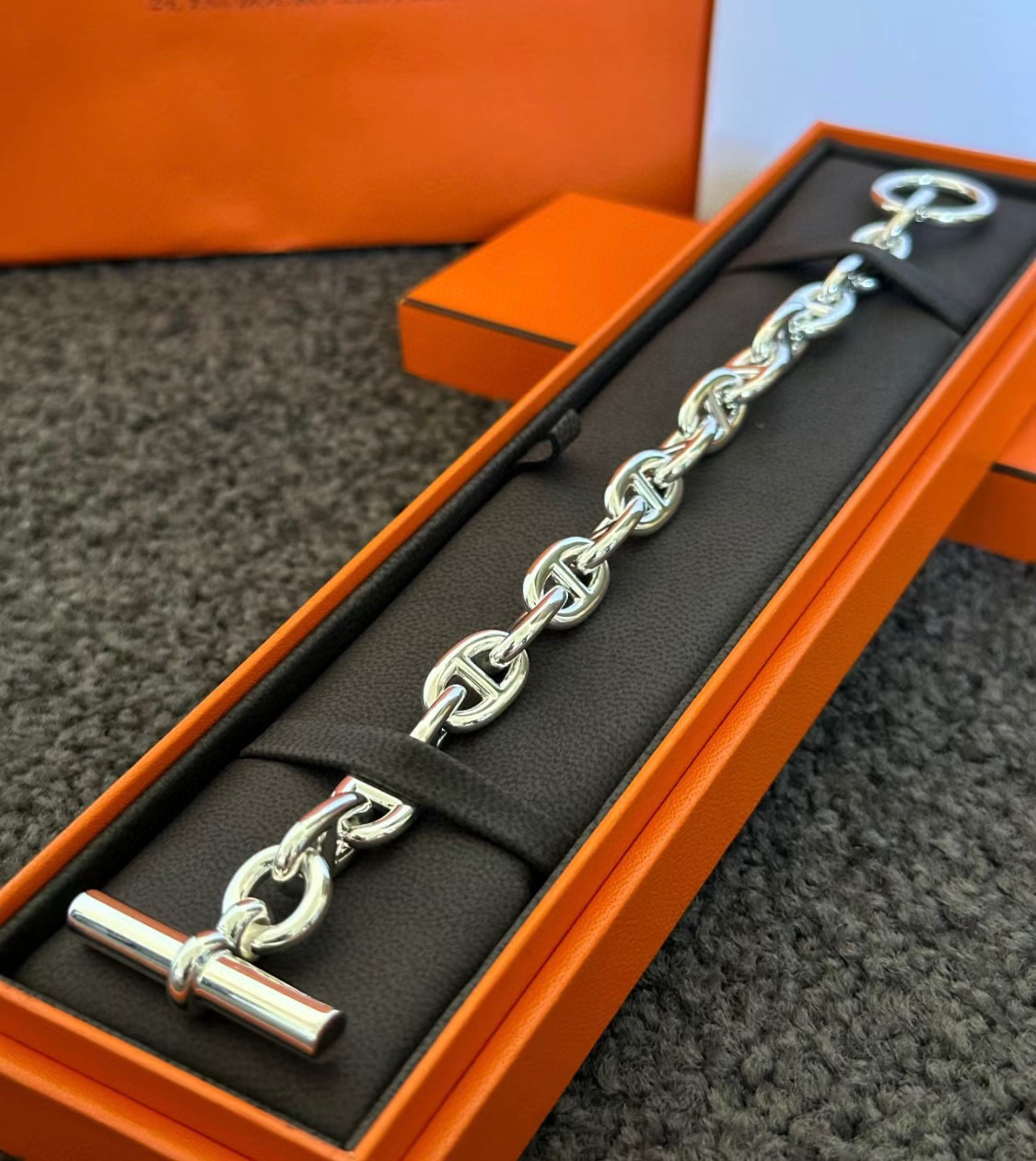  精工版本👼【925068】Hermes##爱马仕# Farandole光金猪鼻子手链 人生是一面镜子，