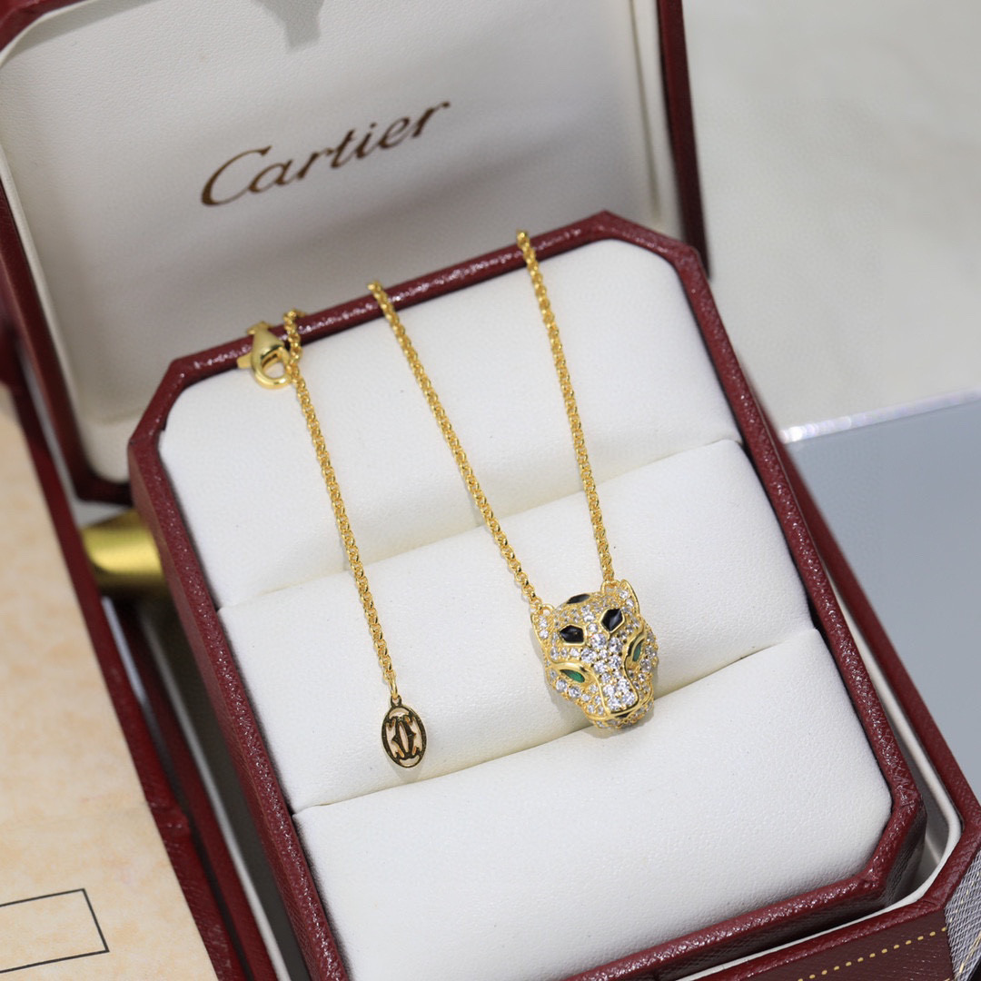  S925纯银版👼【925100】Cartier 卡地亚强11豹子满钻版 项链出货😝😝经典贵族范儿、奢华