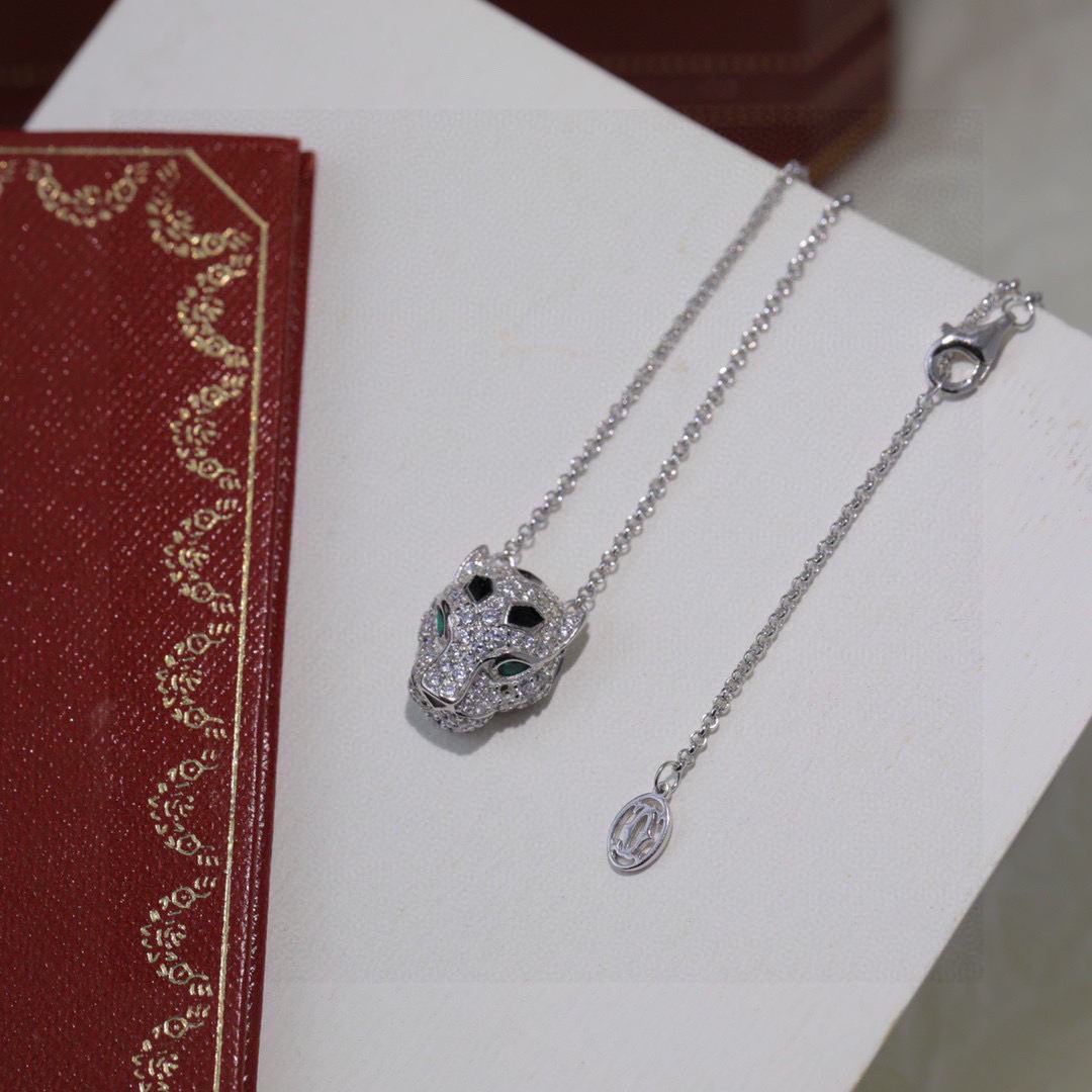  S925纯银版👼【925100】Cartier 卡地亚强11豹子满钻版 项链出货😝😝经典贵族范儿、奢华