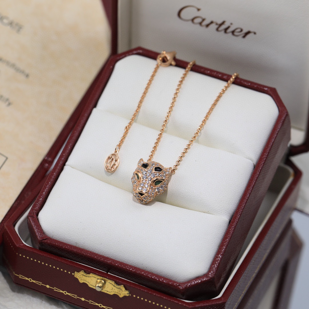  S925纯银版👼【925100】Cartier 卡地亚强11豹子满钻版 项链出货😝😝经典贵族范儿、奢华