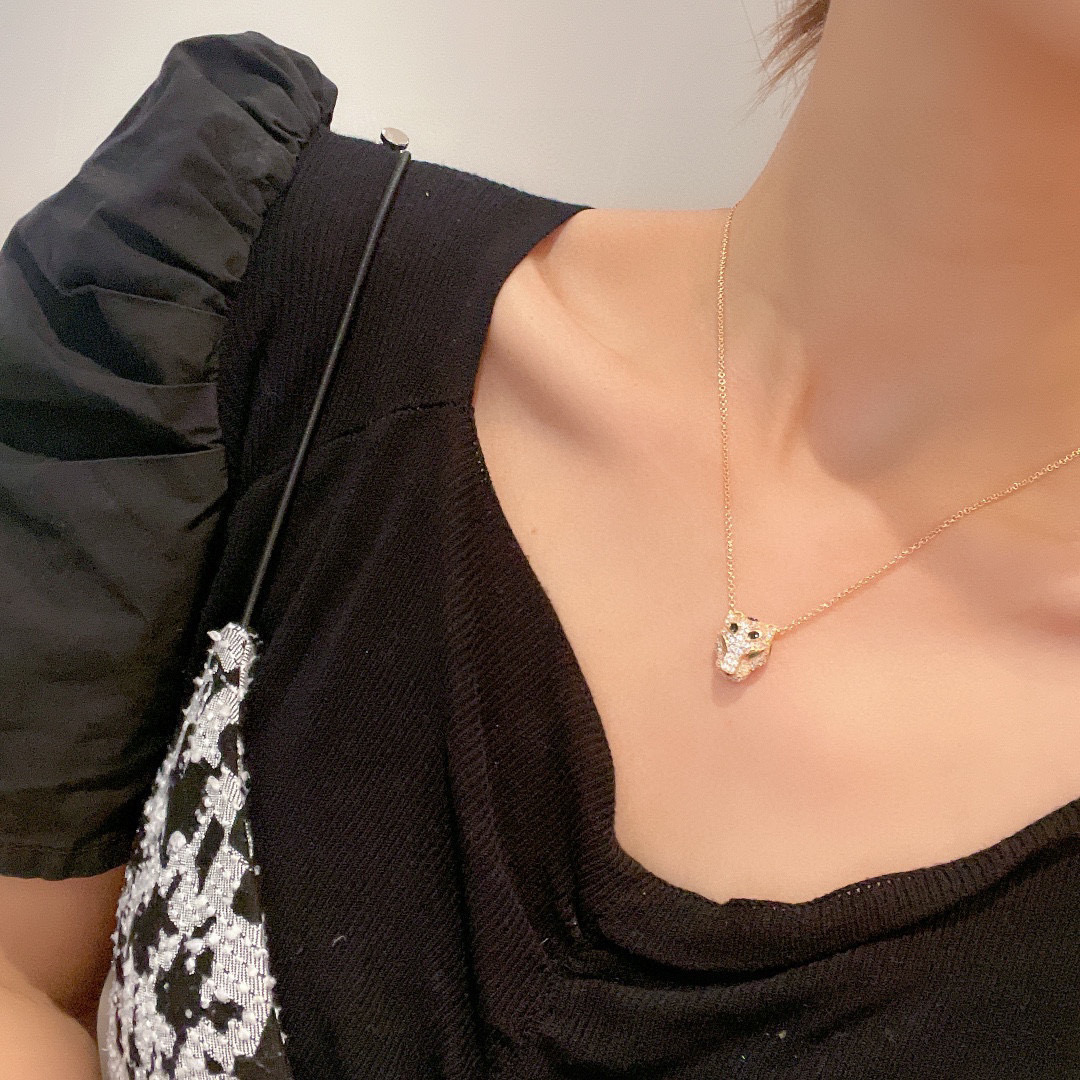  S925纯银版👼【925100】Cartier 卡地亚强11豹子满钻版 项链出货😝😝经典贵族范儿、奢华
