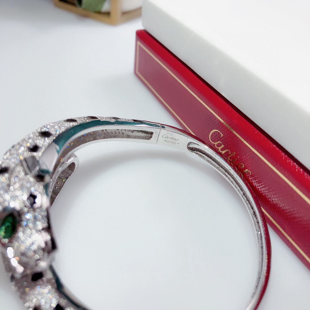 Cartier 霸气双豹头满钻 手镯 Panthère