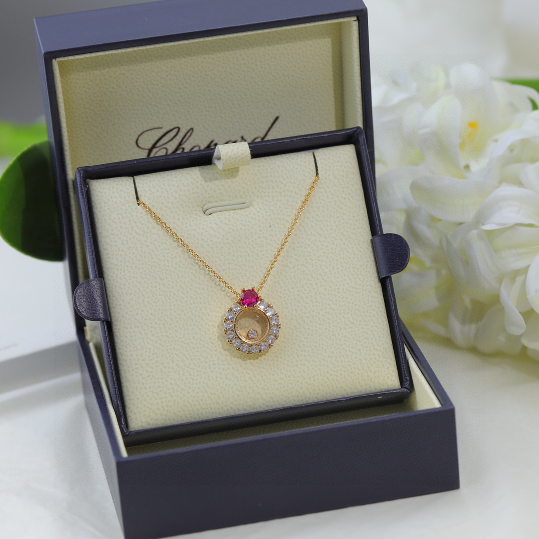 P68 萧邦 Chopard 👼【925058】萧邦项链 萧邦的幸运与品牌最具标志性的灵动钻石完美融合,亚金材质。18k玫瑰金 原版logo 原版尾牌可以调节长短