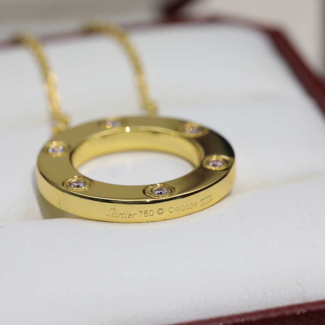 Cartier 六钻 版本 卡地亚项链光面 6钻版 大饼项链 双面可佩戴