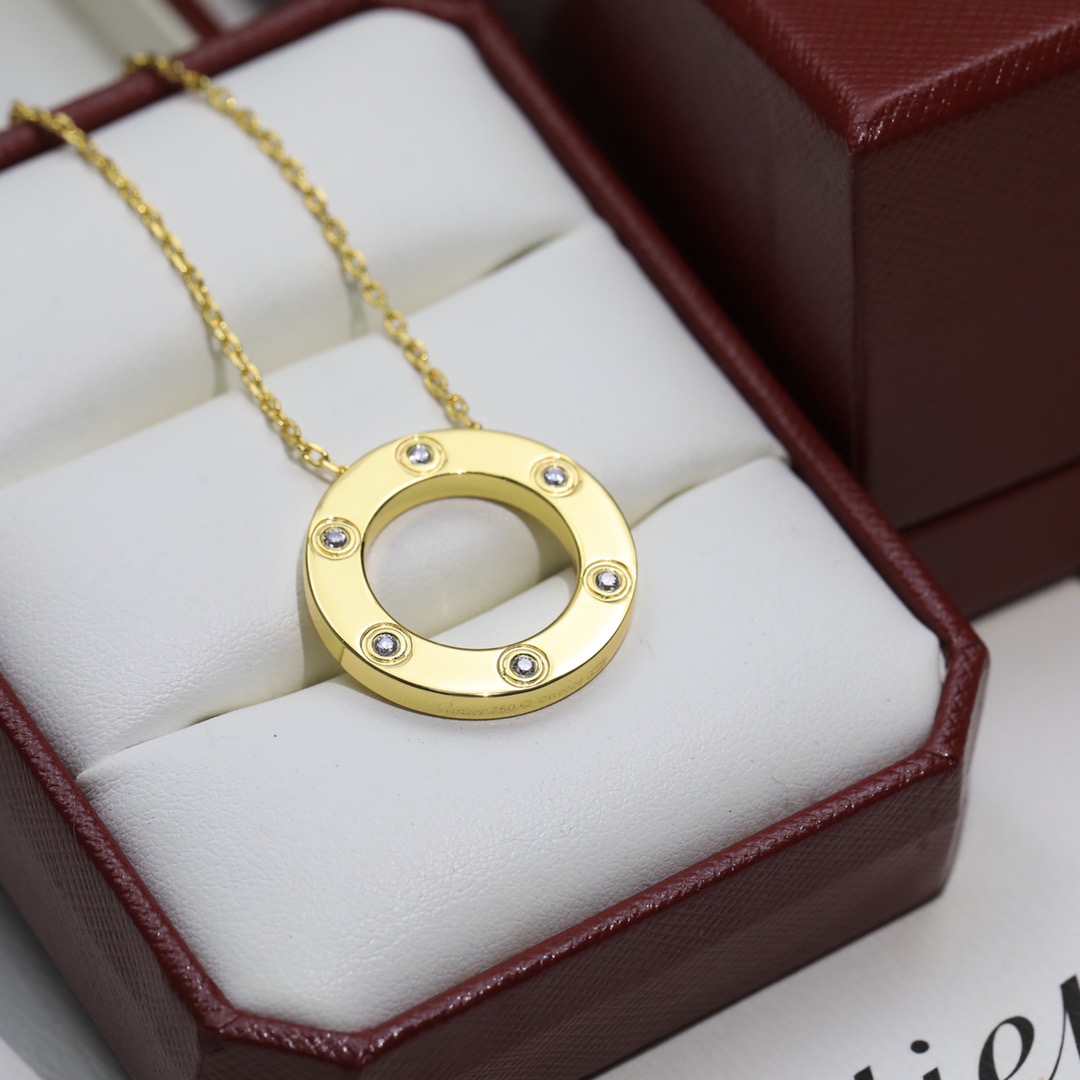 Cartier 六钻 版本 卡地亚项链光面 6钻版 大饼项链 双面可佩戴