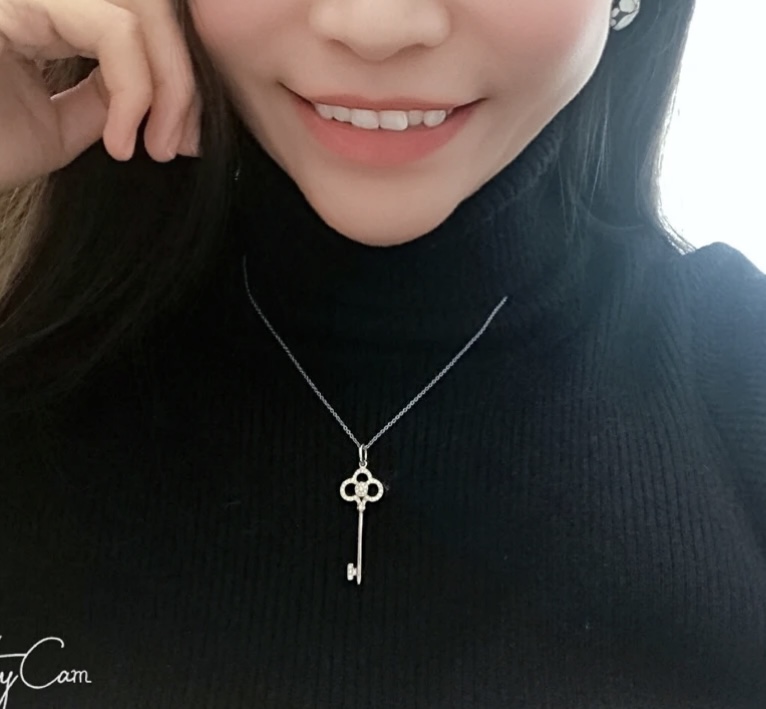 Tiffany & Co. 小号项链 蒂芙尼 钥匙项链 亚金材质 18k金电镀 精工版本 带logo 链长45cm调节