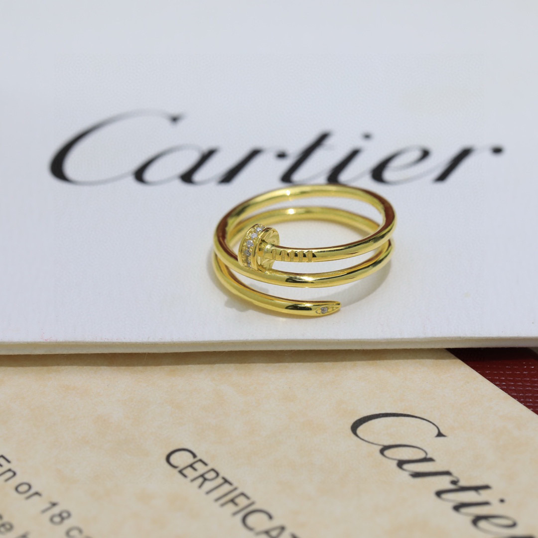 Cartier 卡地亚Cartier钉子 新款 双层 光面戒指 卡地亚 杰作 经久不衰 传奇 亚金材质