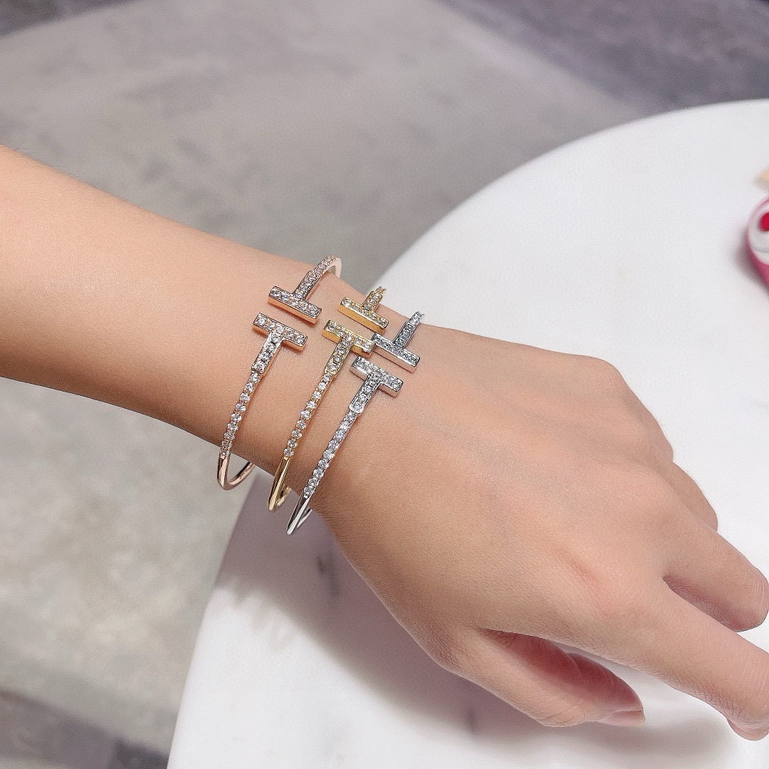 Tiffany & Co. 精工版本 Tiffany &CO 新款 双T手镯