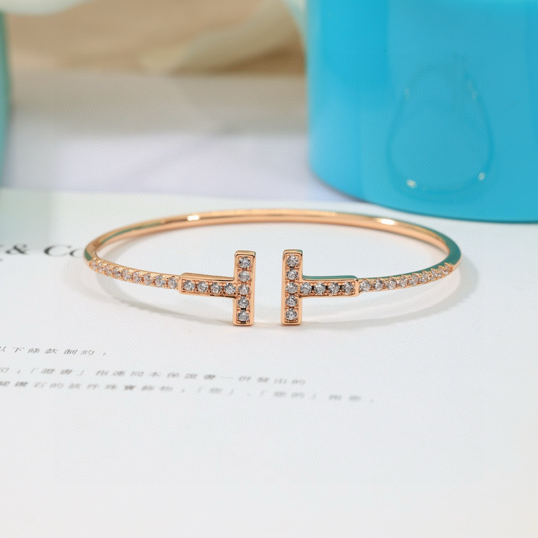 Tiffany & Co. 精工版本 Tiffany &CO 新款 双T手镯