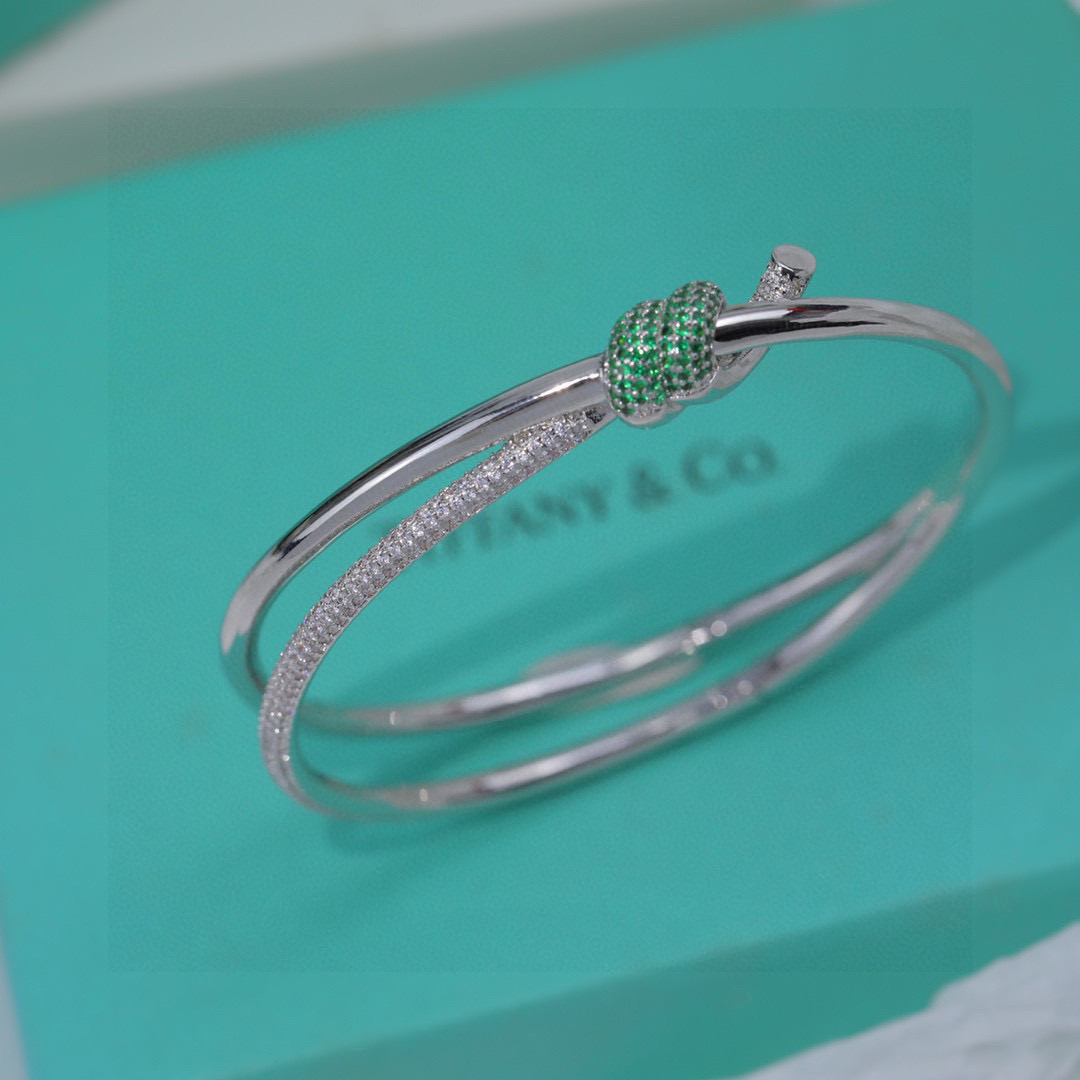 新款Tiffany 绳结手镯 亚金材质 带logo 🎀美的窒息今年爆新款 🌼蒂芙尼手镯👼电镀18k金 厚金电镀 Tiffany手镯 2