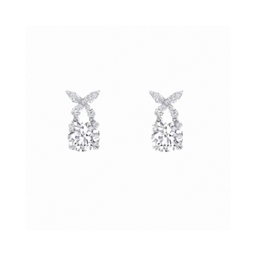 Graff Butterfly Diamond Drop Earrings earrings white gold with clear white diamonds 1 2cm drop length