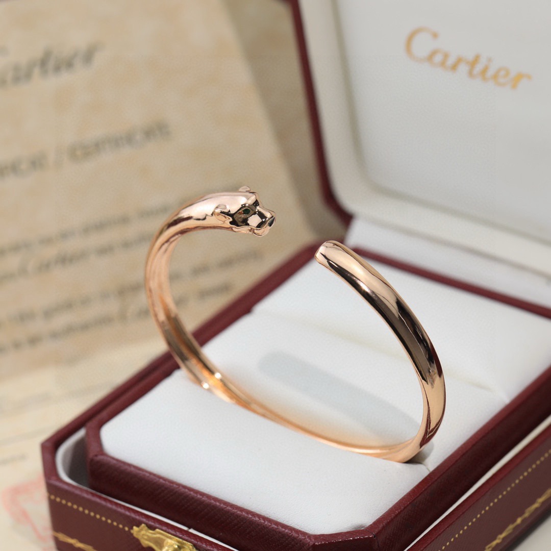 Cartier 无钻版本 霸气豹子手镯 卡地亚手镯 Panthère de Cartier豹子手镯