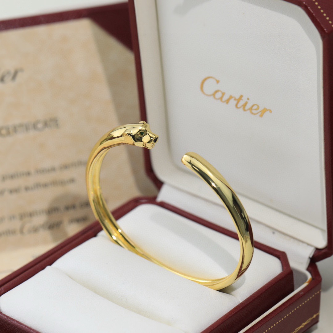 Cartier 无钻版本 霸气豹子手镯 卡地亚手镯 Panthère de Cartier豹子手镯