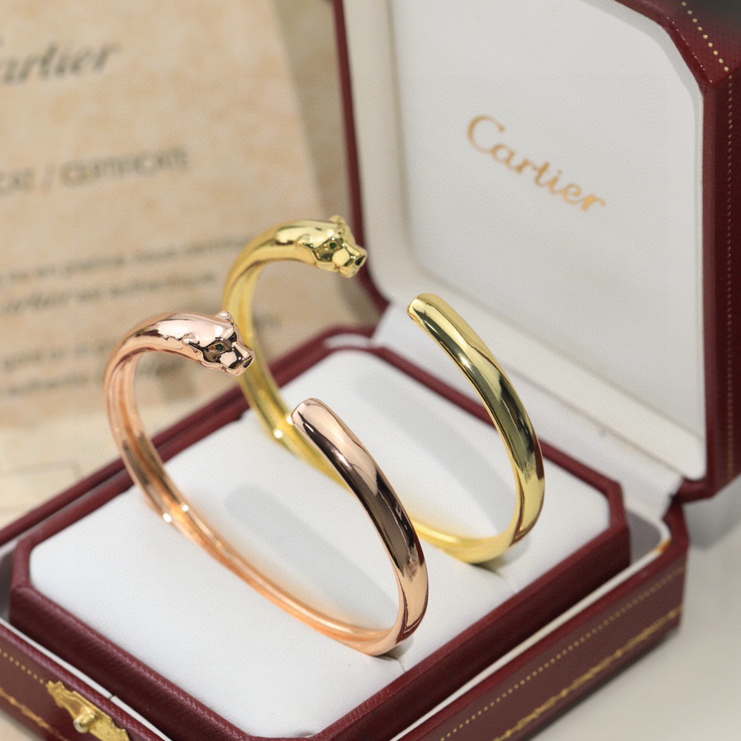Cartier 无钻版本 霸气豹子手镯 卡地亚手镯 Panthère de Cartier豹子手镯