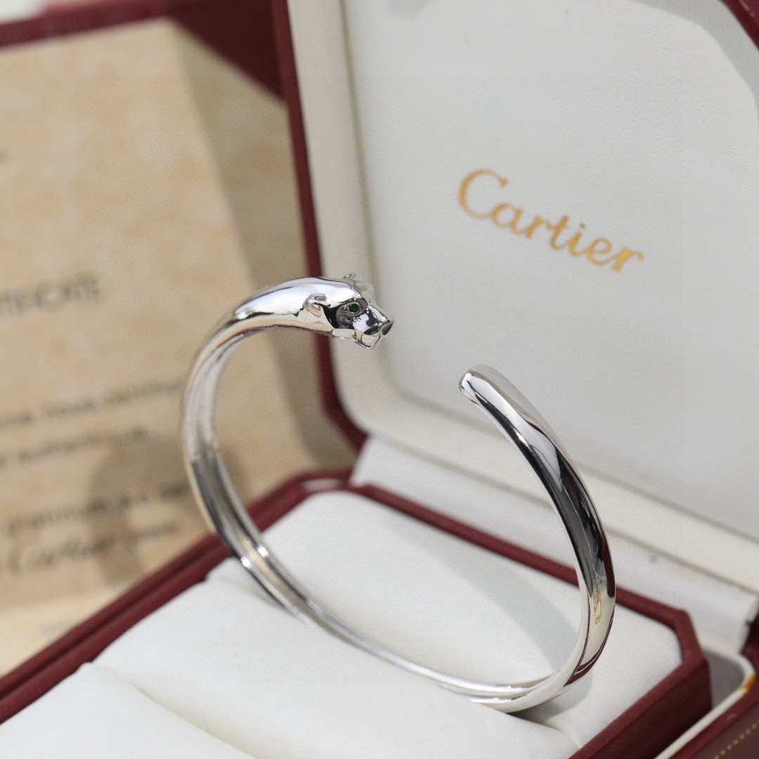 Cartier 无钻版本 霸气豹子手镯 卡地亚手镯 Panthère de Cartier豹子手镯