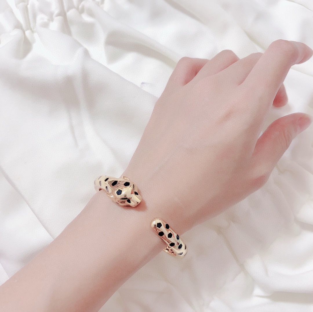 Cartier 光金版 霸气花斑黑豹手镯 Panthère
