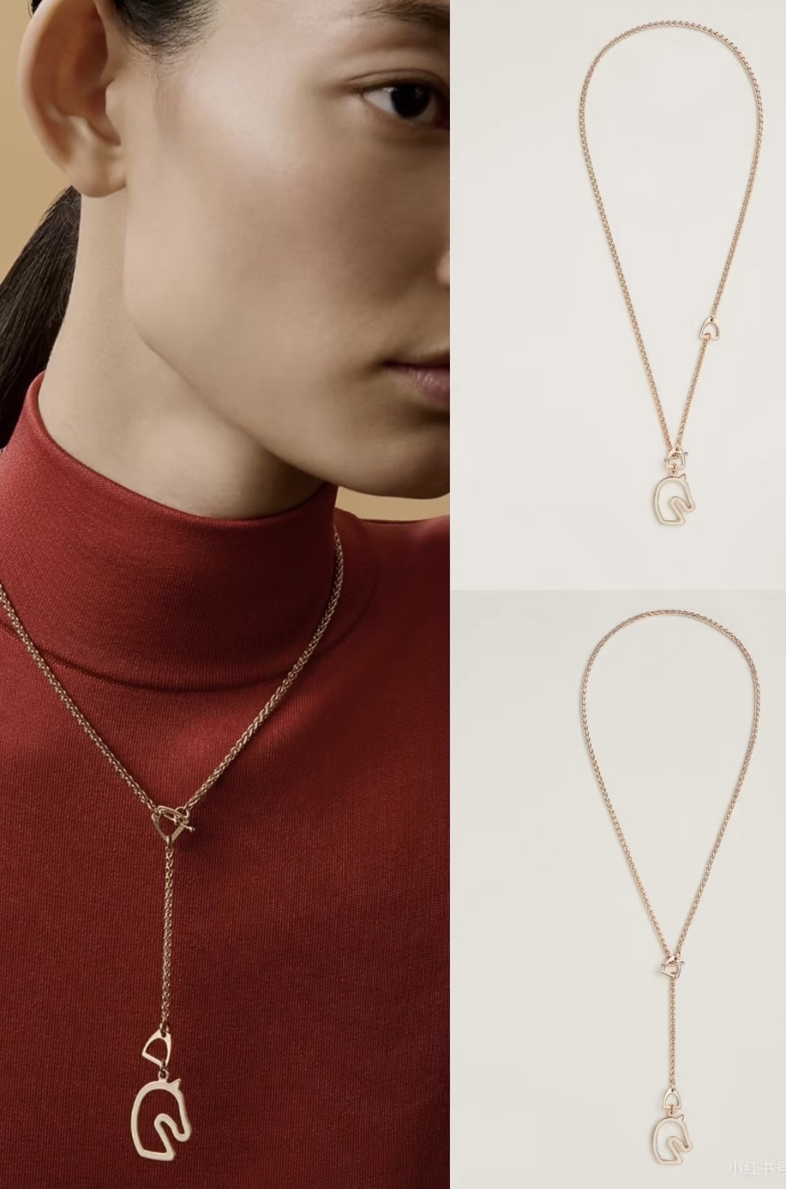 Hermès 精工版本 爱马仕项链 马头项链 亚金材质 ，完美细节 欧美 玫瑰金白金色金色可选 带logo