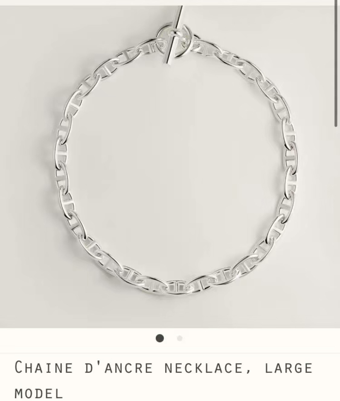Collar Hermes Farandole Chaine d Ancre de metal dorado de metal plateado modelo grande