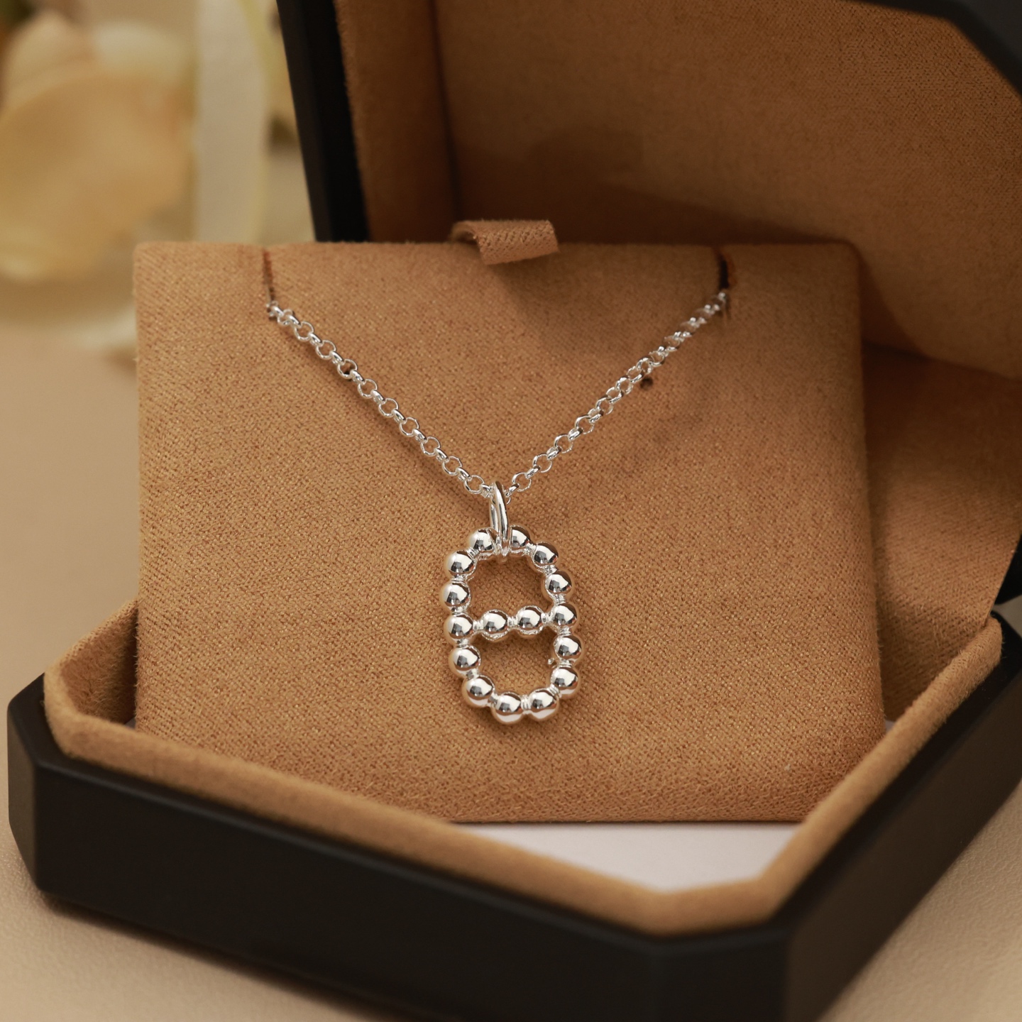 Collier Hermes Farandole métal argenté métal doré rose 40cm