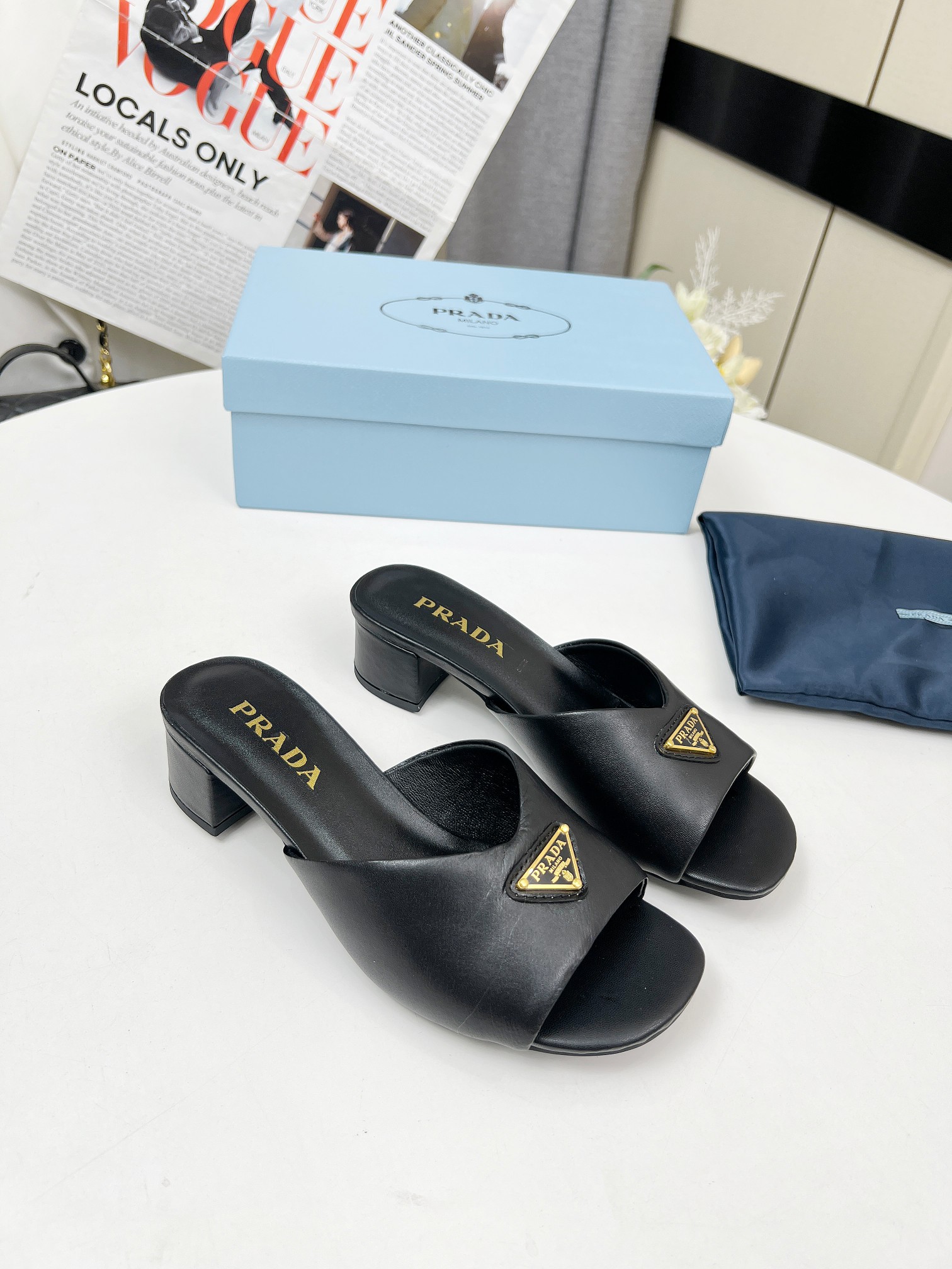 Prada Women's Lambskin Mules Sandals, Comfortable & Stylish, Heel Height 4.5 cm 3 a1743075698958 7504