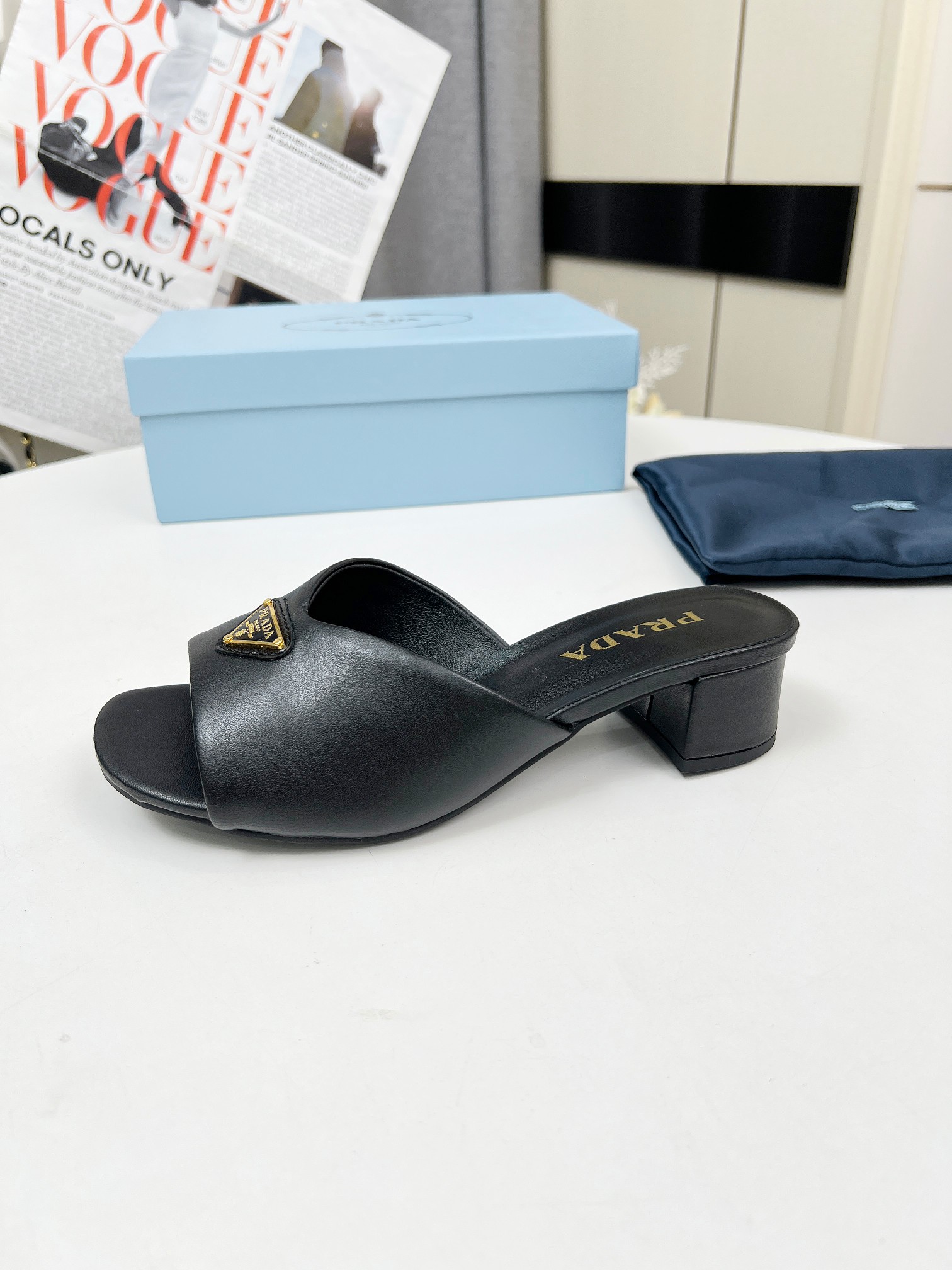 Prada Women's Lambskin Mules Sandals, Comfortable & Stylish, Heel Height 4.5 cm 7 a1743075700603 7024