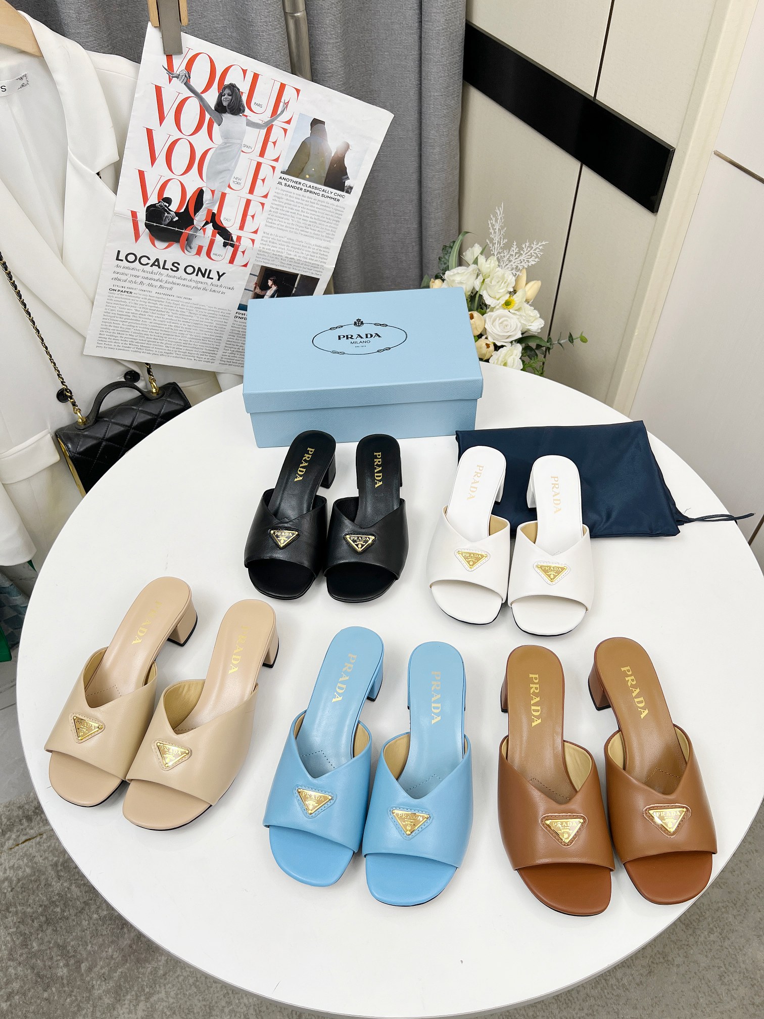 Prada Lambskin Heeled Mules - Light Blue, 4.5cm Heel Height, Sizes 35-40 10 a1743075700650 2142