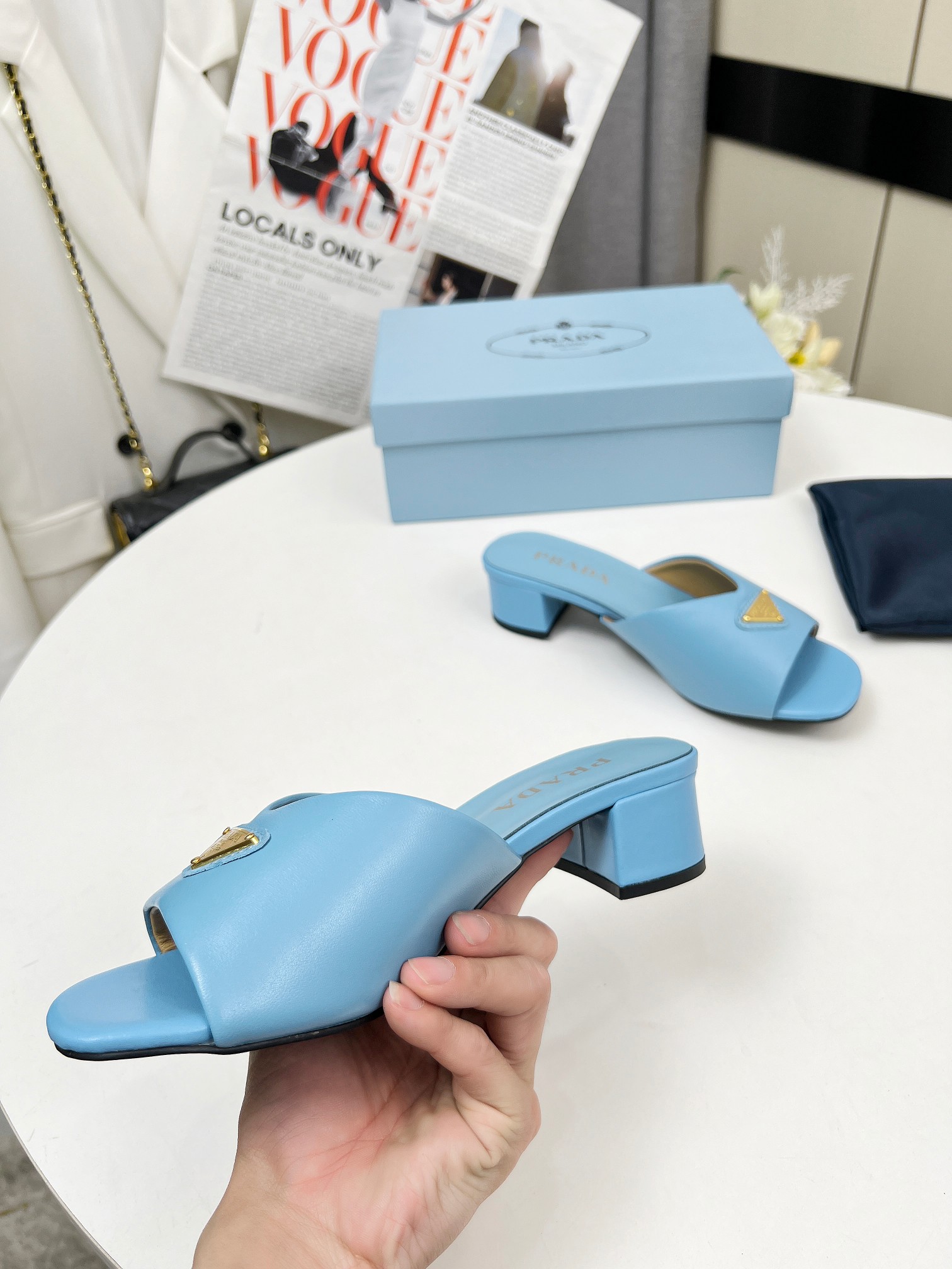 Prada Lambskin Heeled Mules - Light Blue, 4.5cm Heel Height, Sizes 35-40 5 a1743076114955 1351