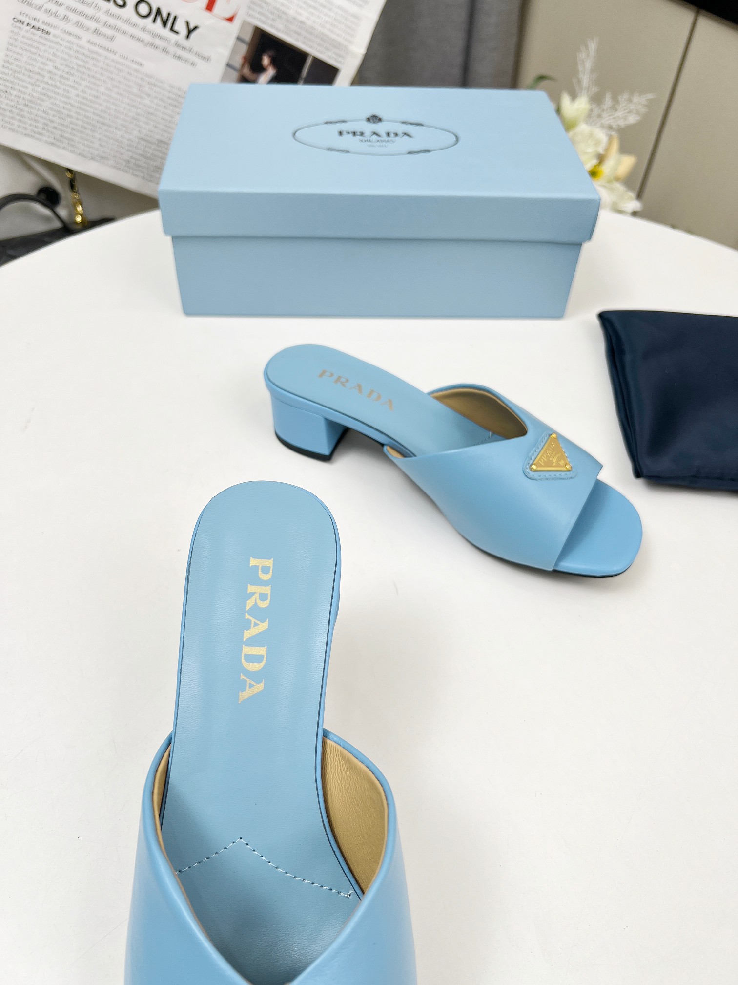 Prada Lambskin Heeled Mules - Light Blue, 4.5cm Heel Height, Sizes 35-40 6 a1743076114962 8544