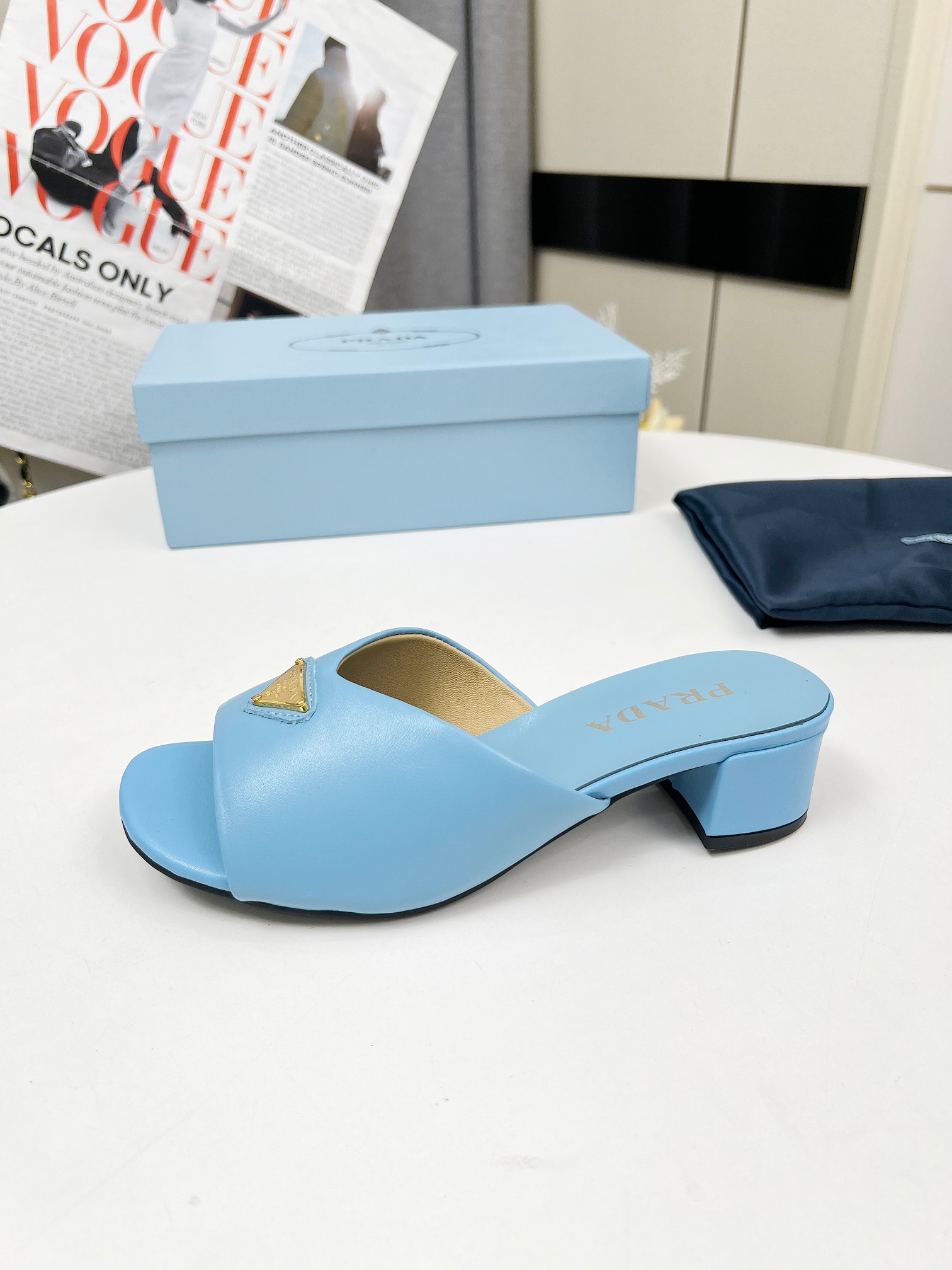 Prada Lambskin Heeled Mules - Light Blue, 4.5cm Heel Height, Sizes 35-40 9 a1743076116390 4143