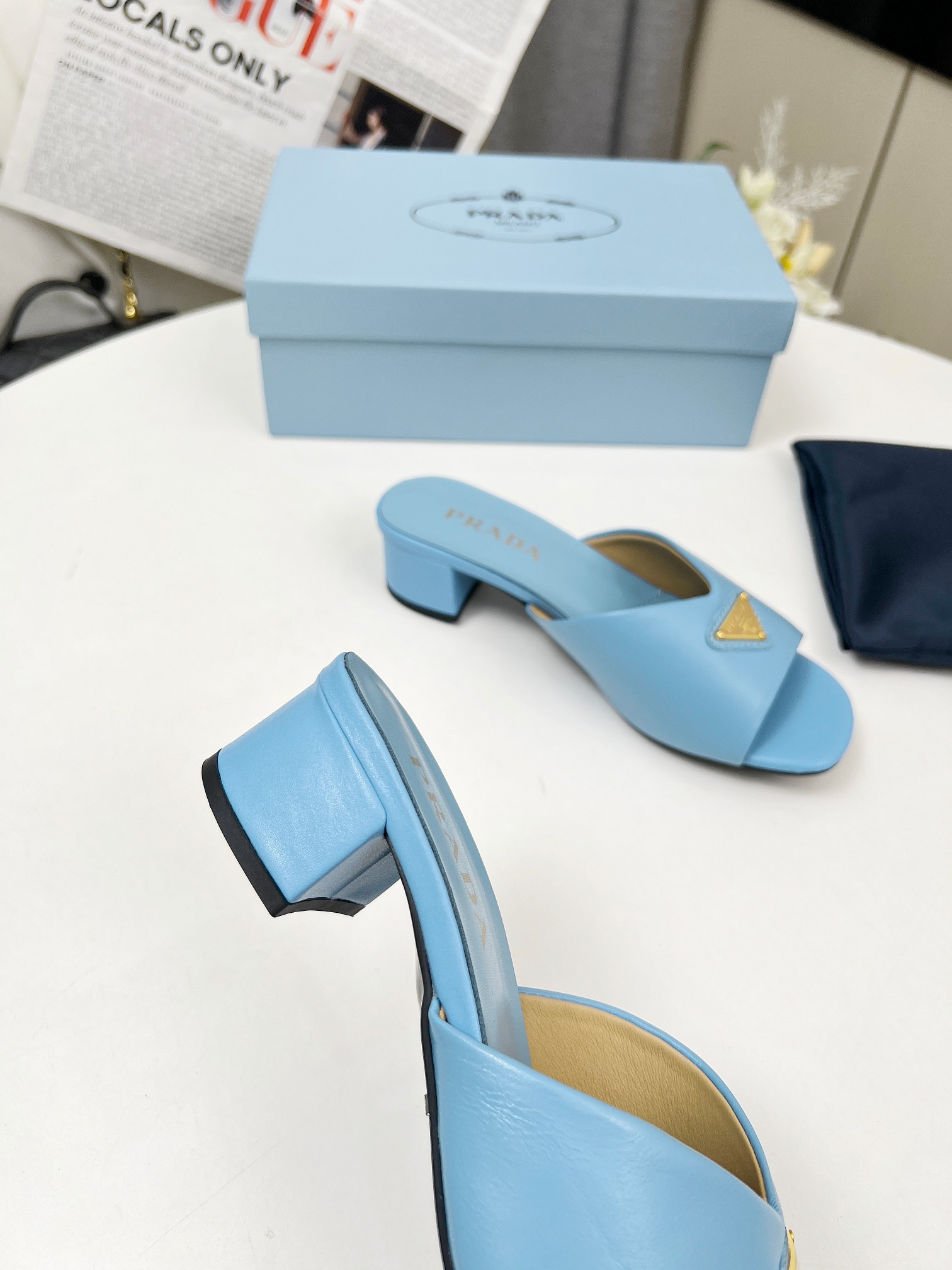 Prada Lambskin Heeled Mules - Light Blue, 4.5cm Heel Height, Sizes 35-40 8 a1743076116392 5808
