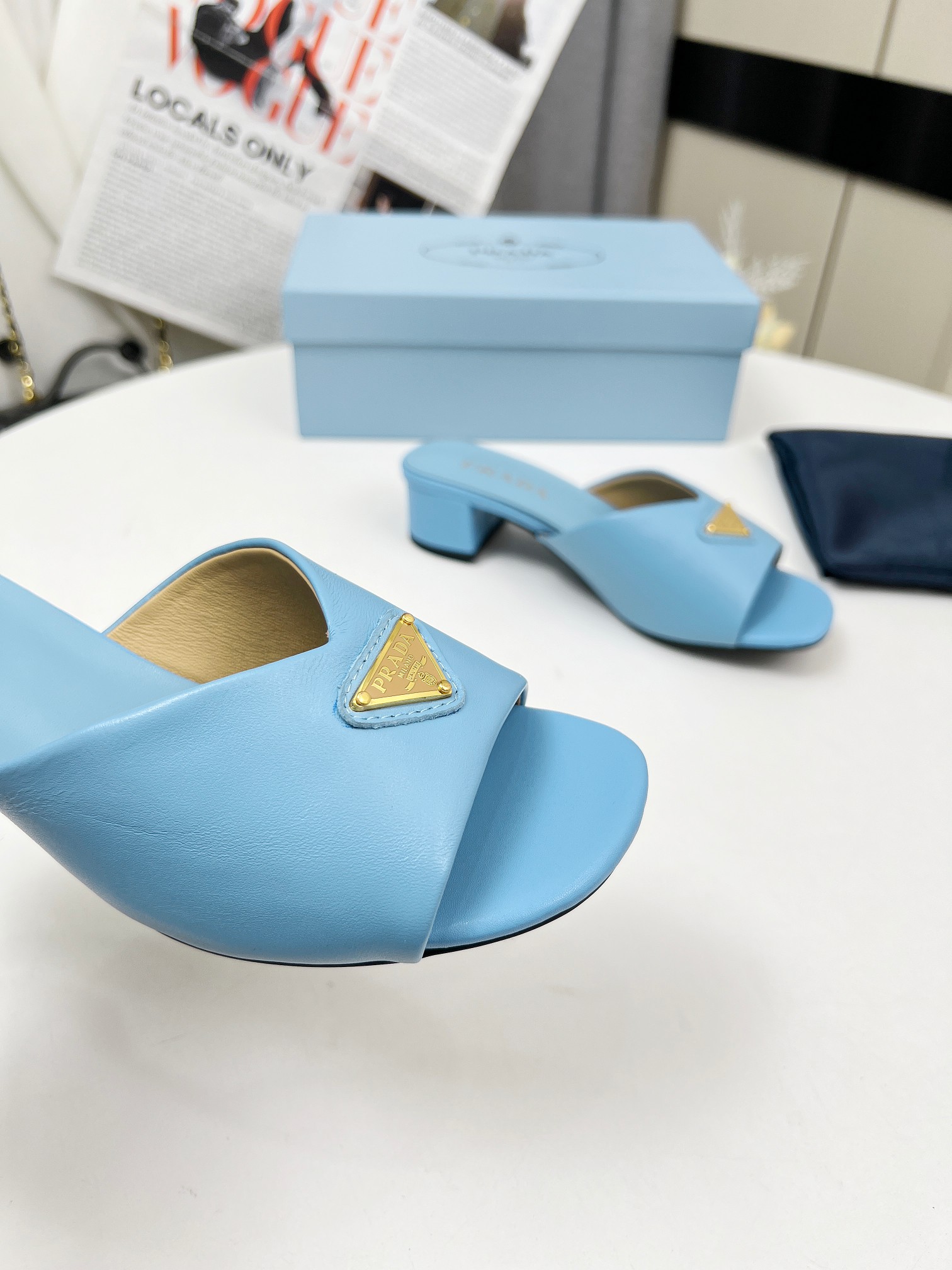 Prada Lambskin Heeled Mules - Light Blue, 4.5cm Heel Height, Sizes 35-40 7 a1743076116418 5402
