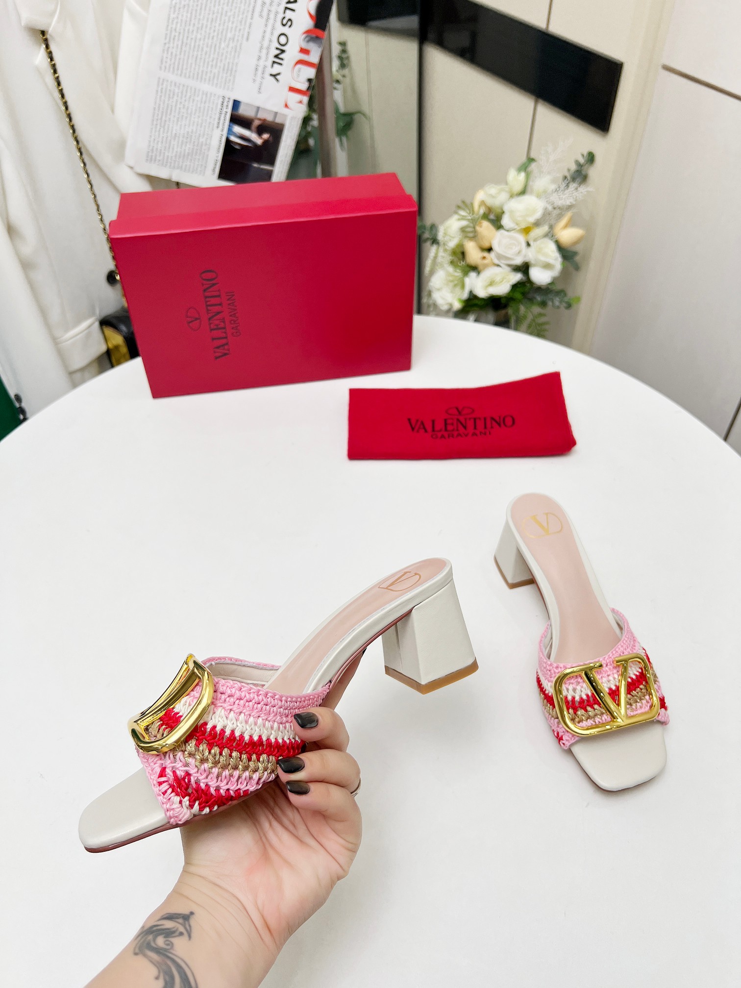 Valentino Women's Handmade Woven Heeled Sandals - Runway Series 6 a1745241714539 8377