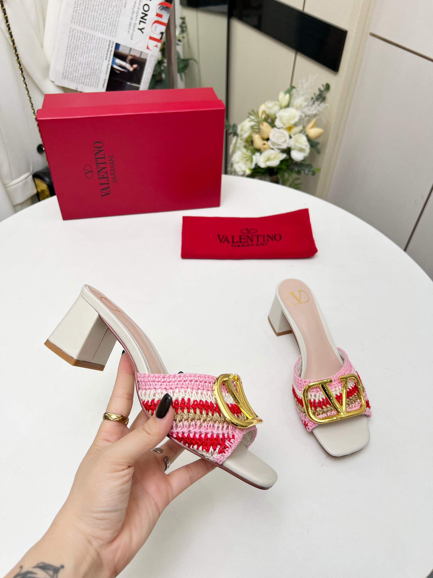 Valentino Women's Handmade Woven Heeled Sandals - Runway Series 3 a1745241714665 4531