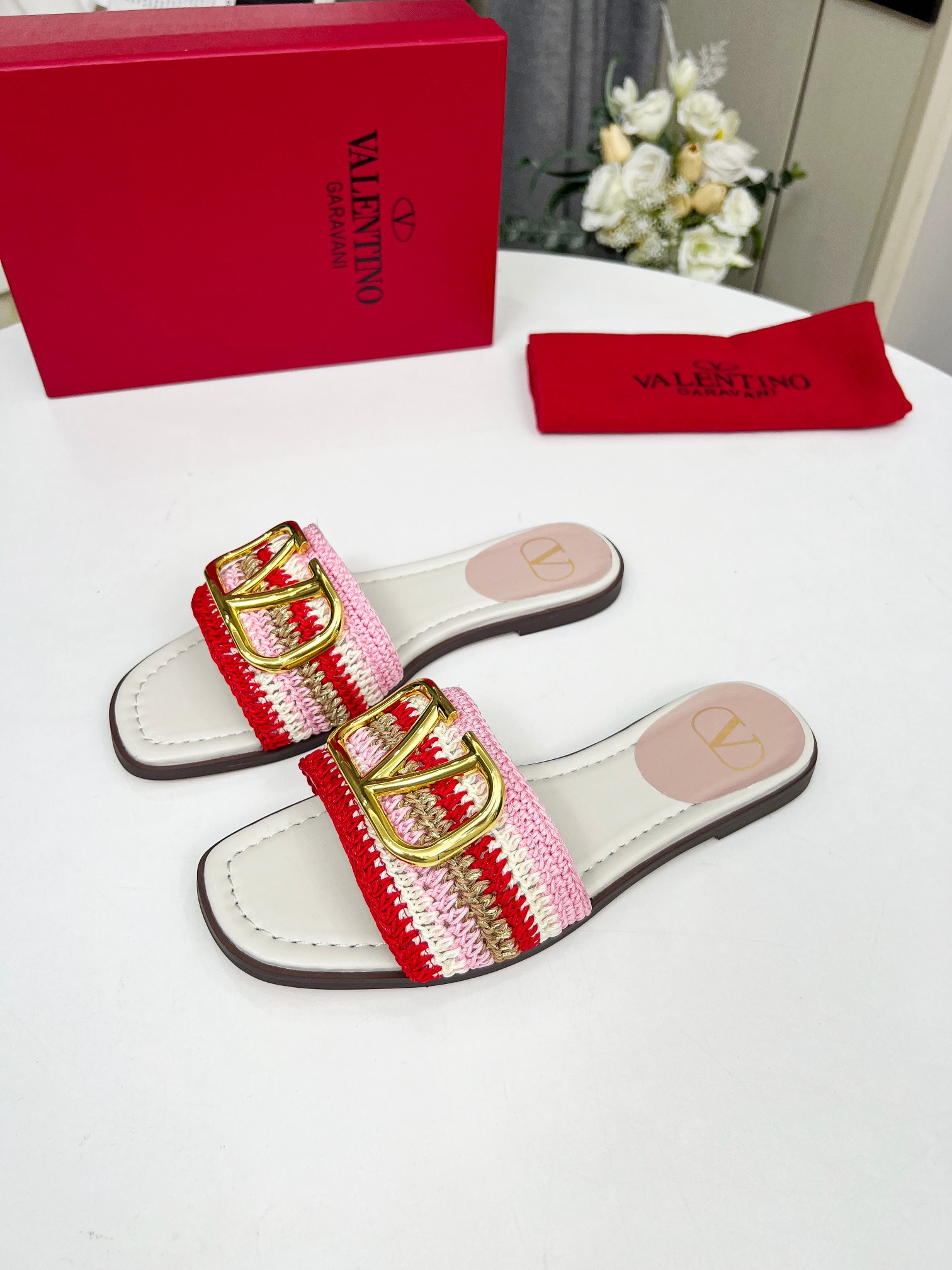 Valentino Handmade Woven Leather Sandals Slides with Logo Buckle 5 a1745242213388 2430
